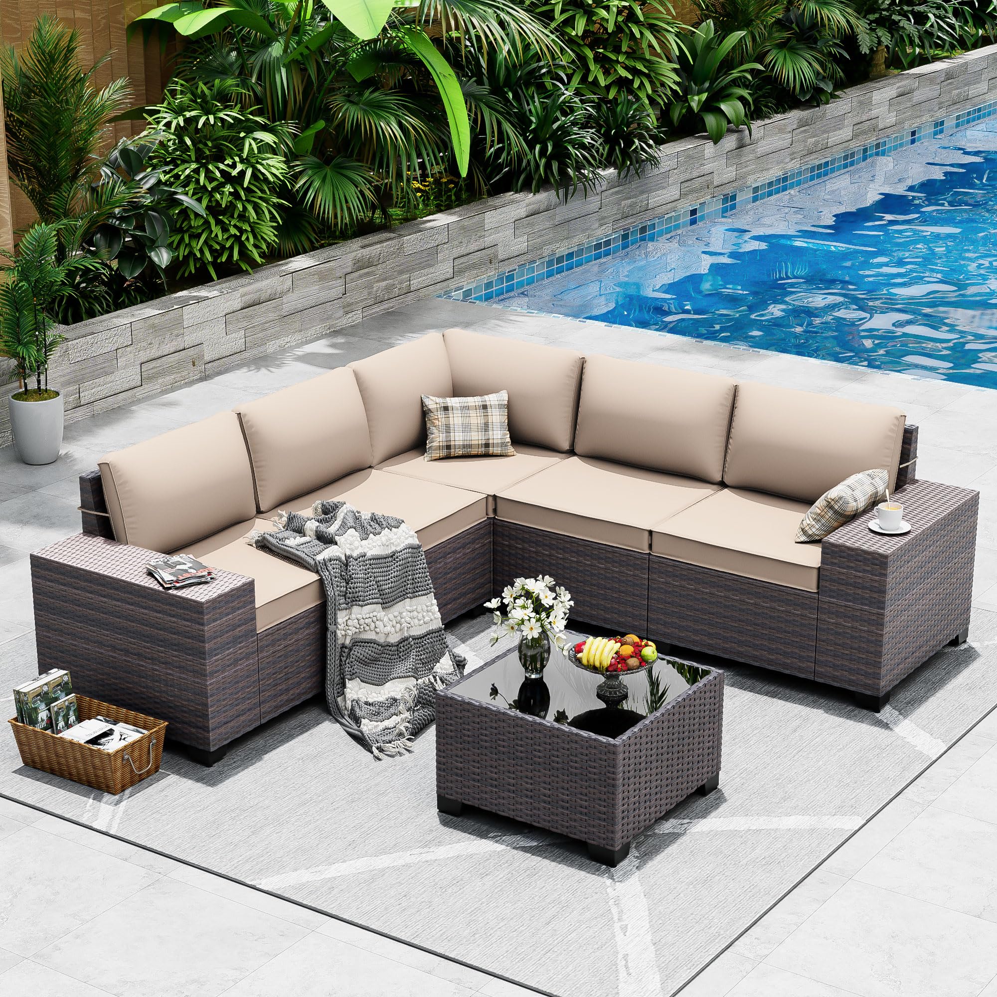 ASJMR 6-Piece High Backrest Patio Set
