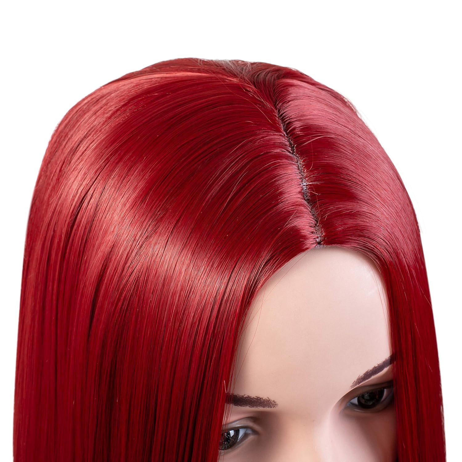 Onedor 30 Inches Long Straight White Synthetic Hair Women Full Head Cosplay Wig with Wig Cap (1001 - White)