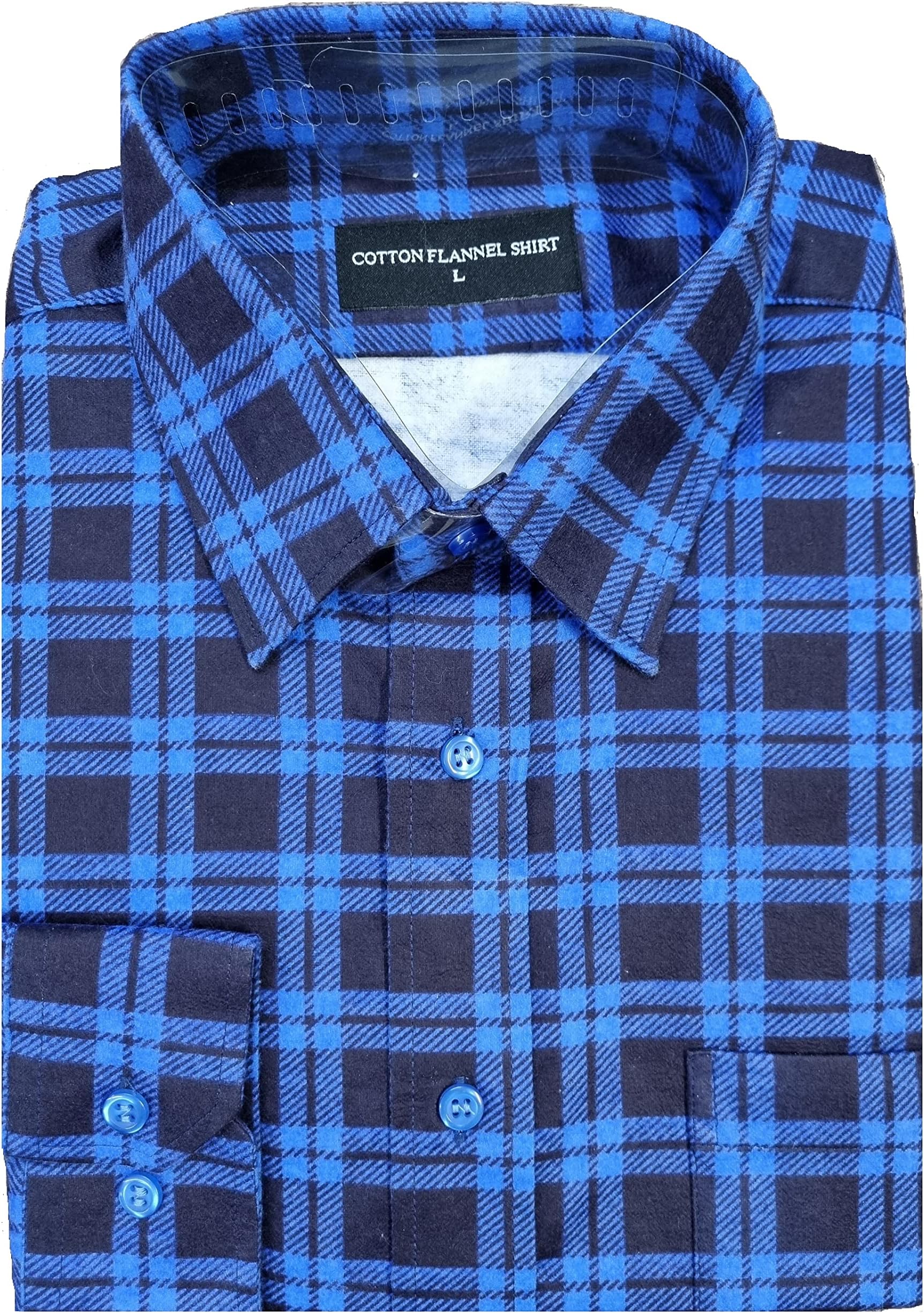 Mens Work Shirts Brushed Cotton Flannel Long Sleeve Stylish Check Pattern Rectangles