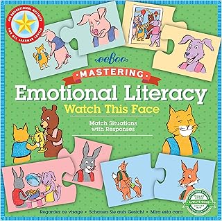 eeBoo: Watch This Face, Mastering Emotional Literacy, Match Situations and Responses, Educational Tool, 24 Color Coded Pairs for Easy Matching, For Ages 3 and up