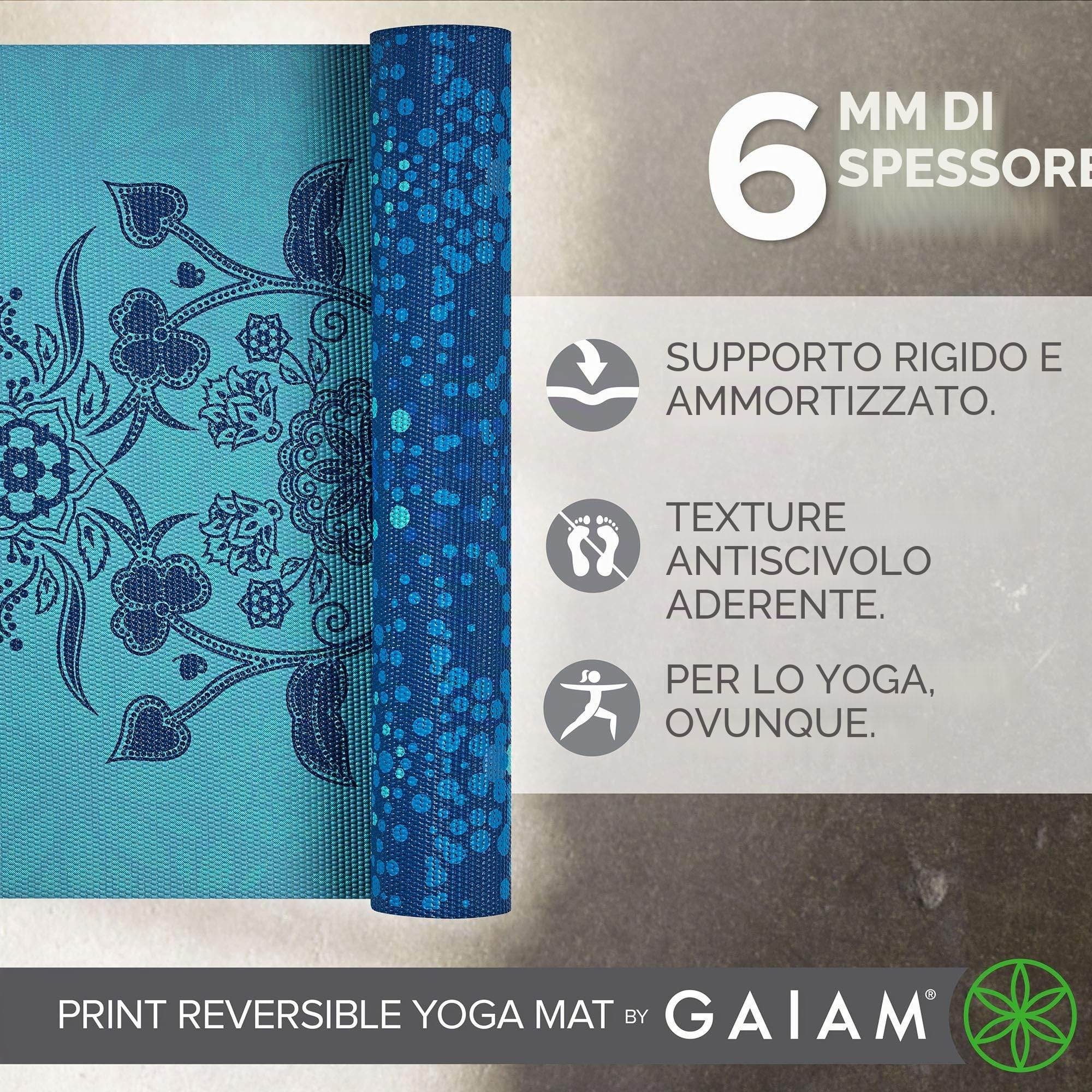 Gaiam, tappetini per yoga reversibili di alta qualità