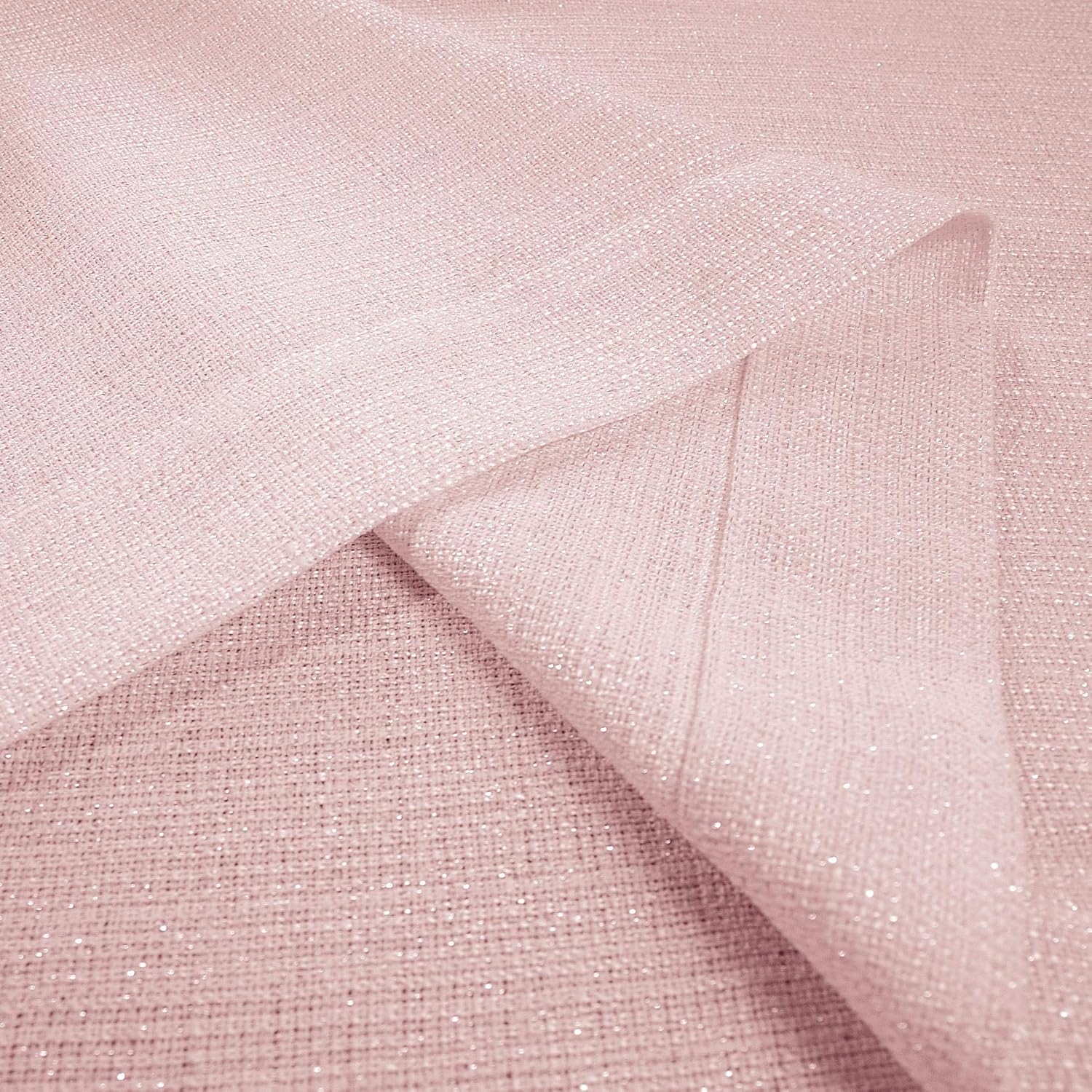 KOUFALL Pink Curtains for Girls Room Bedroom,Sheer Glam Blush Curtains Semi Blackout 1 Panel Grommet Window Privacy Light Filtering Sparkle Glitter Living Room Decor 63 Inch Length