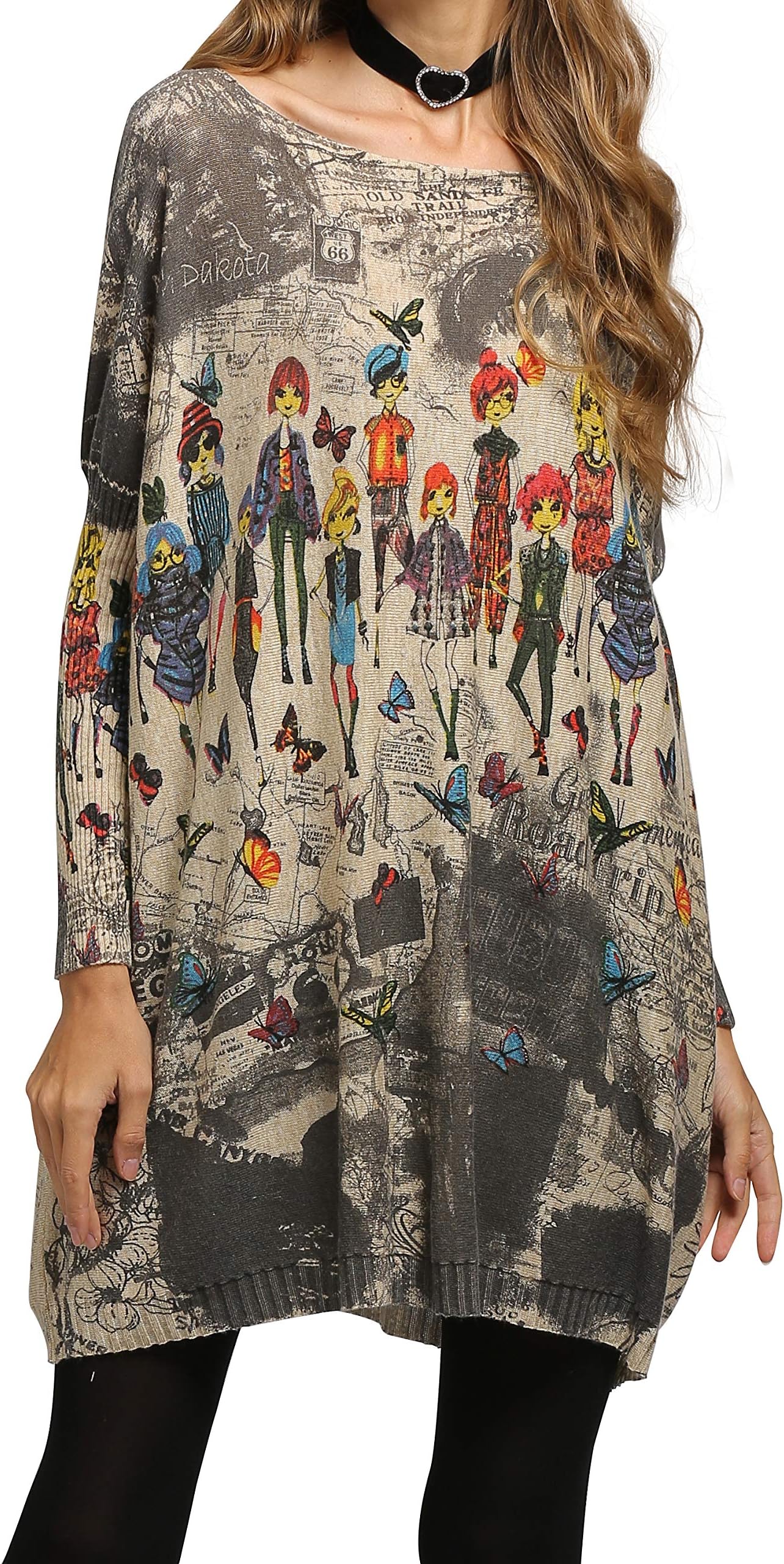 ellazhuWomen's Autumn Long Sleeve Relaxed Fit Crew Neck Loose Casual Pullover Sweater Sweatshirts DH05