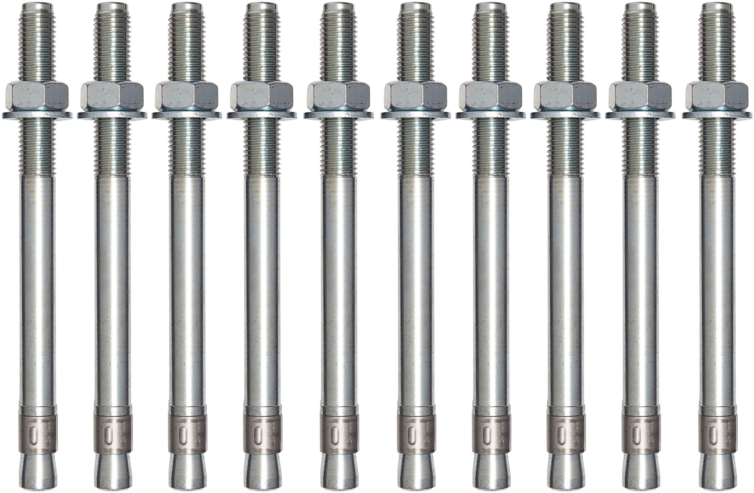 Rawlplug R-XPT-24300 24 x 300 mm M24 Zinc Plated Through Bolt (10 pieces) — image 1