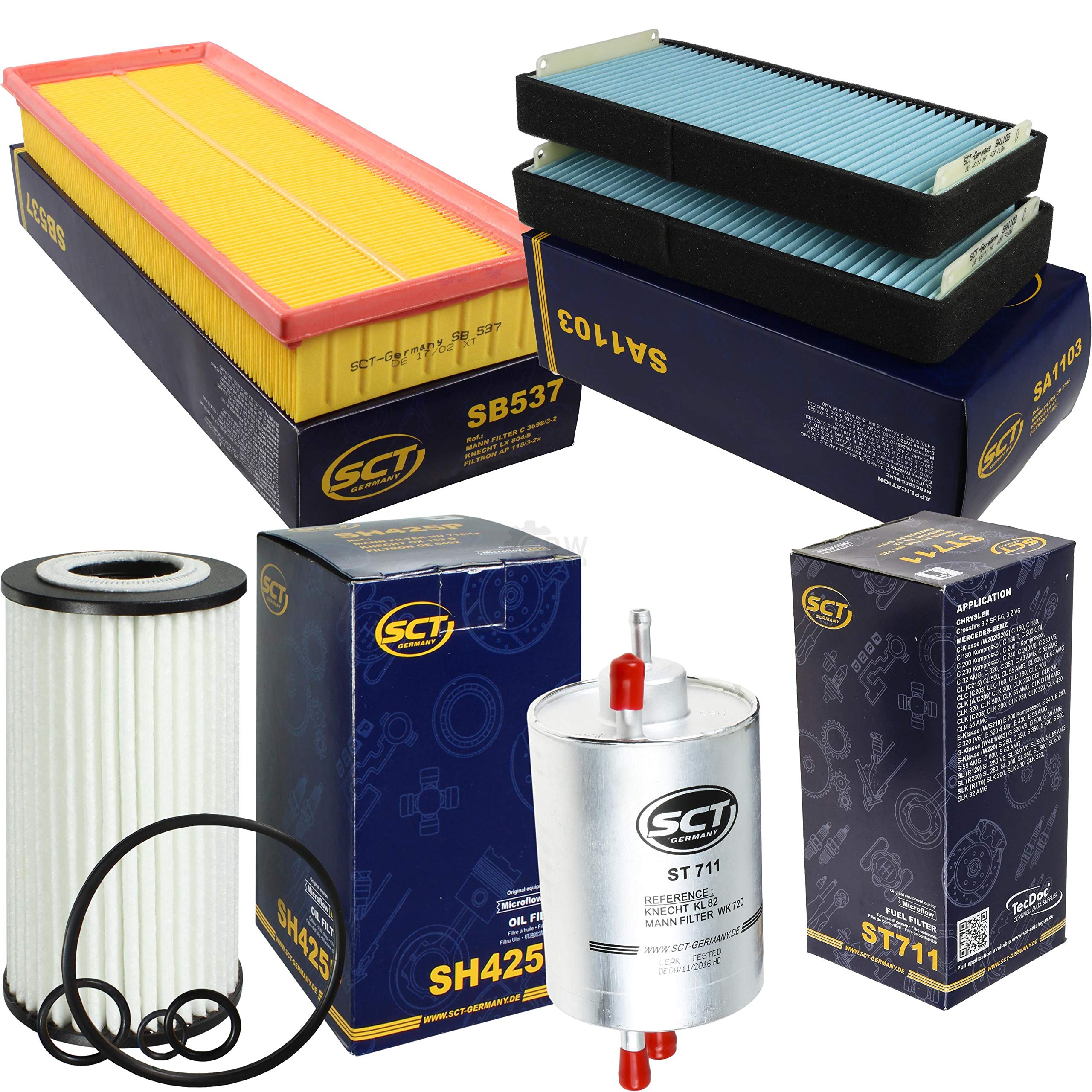 SCT Germany - Juego de inspección (filtro de aire, filtro de aceite, filtro de habitáculo, filtro de combustible)