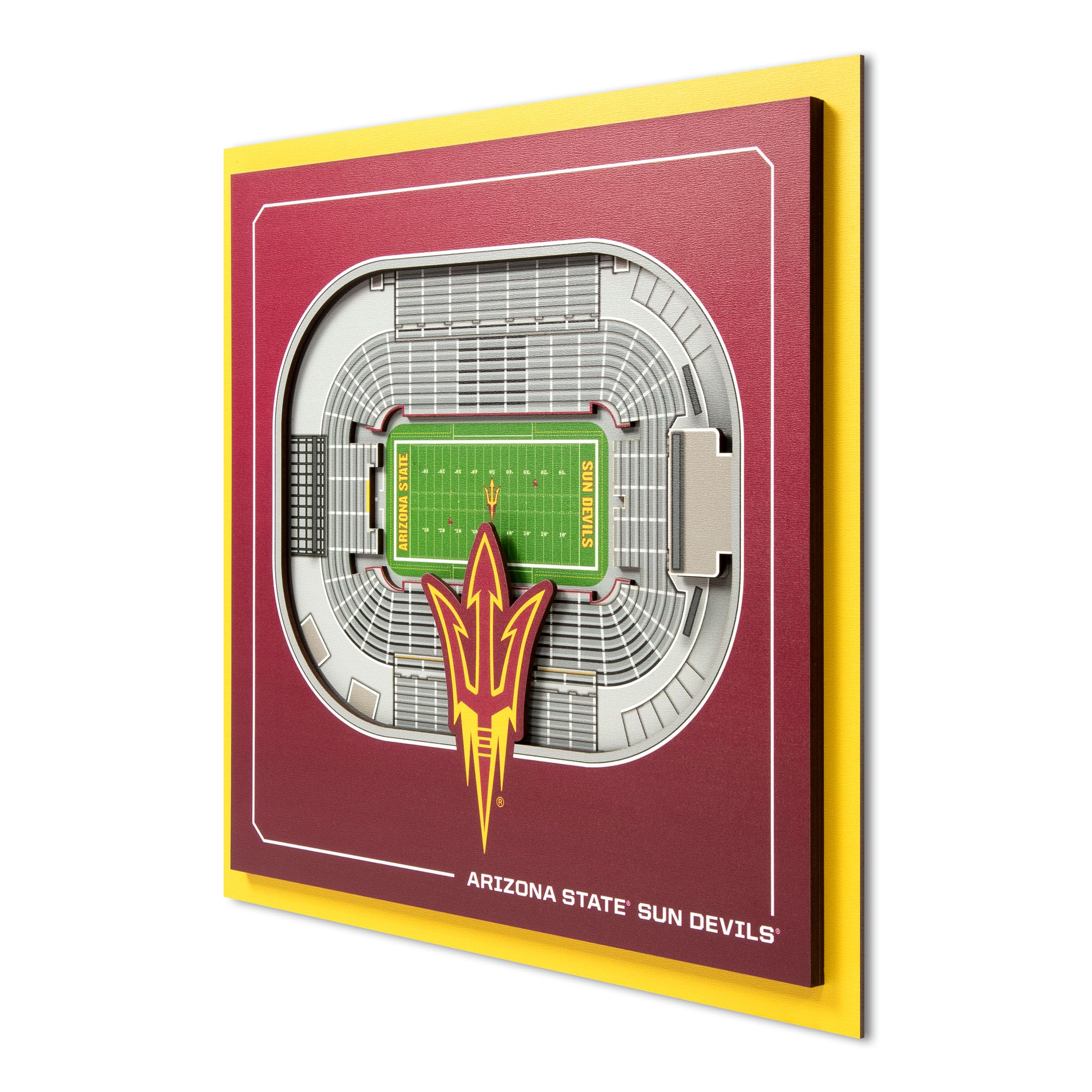 YouTheFan Officially-licensed NCAA Stadium Series 3D Wall Art - multi-layer team stadium replica, detailed sports fan gift, indoor decor
