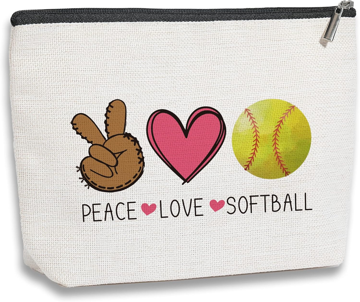 kdxpbpz Softball Gifts Makeup Bag Inspirational Gifts for Women Her Softball Lovers