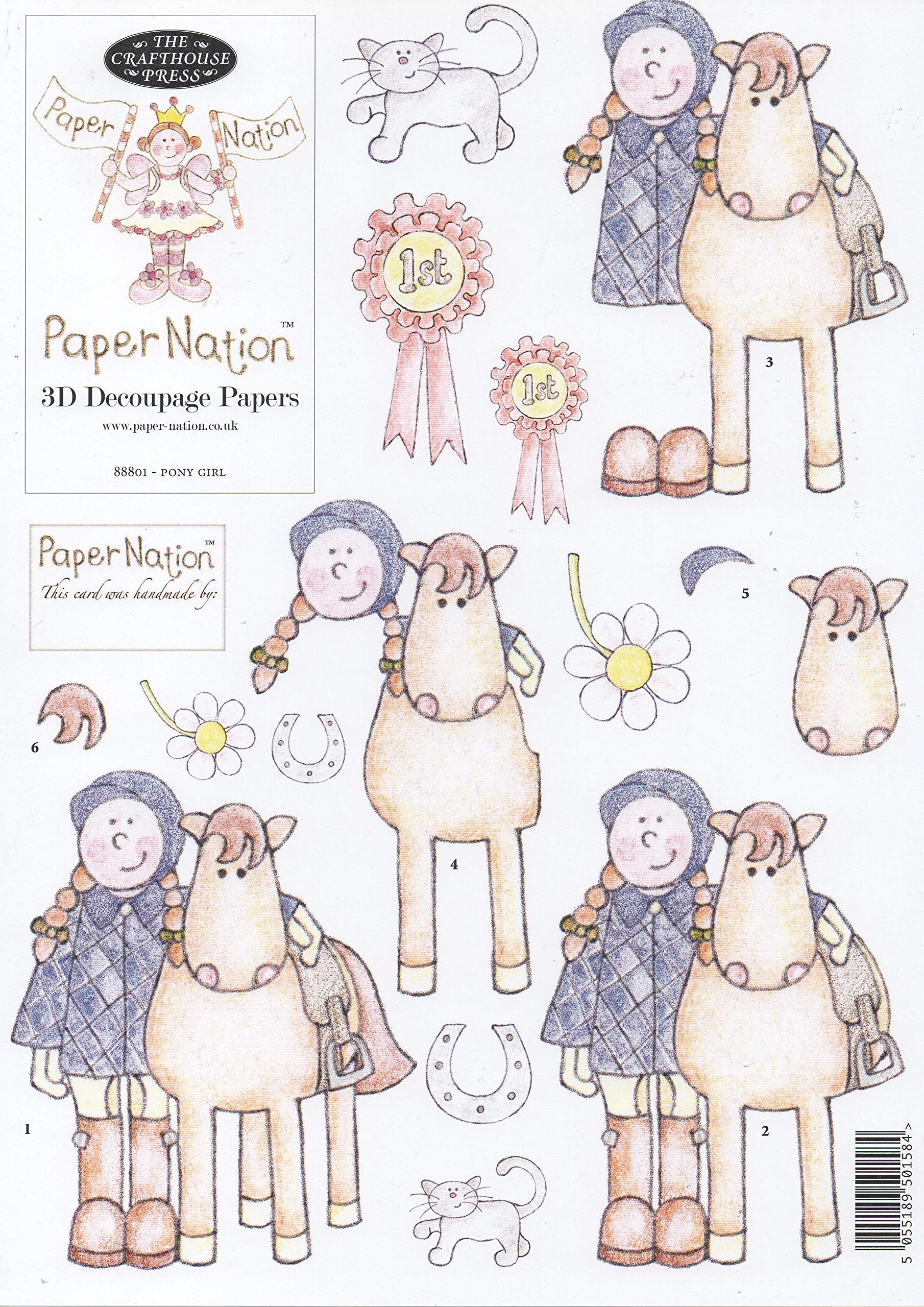 Paper Nation Girls 3D Decoupage Papers - 88801 Pony
