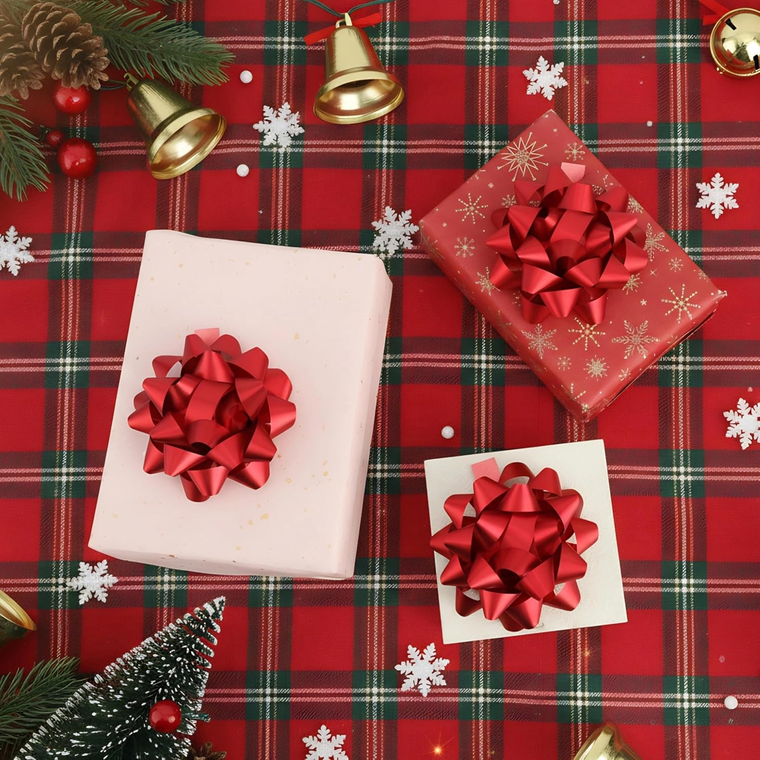 12Pcs Large 4.5 Inch Star Gift Bows for Gift Wrapping and Presents, Christmas Bows,for Parties, Birthdays, Weddings or Other Holidays. (Red) - Image 3