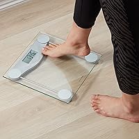 Vista 4 de Salter Glass - Báscula digital de baño, primera báscula de baño digital para peso corporal en la serie E-Tech, transparente