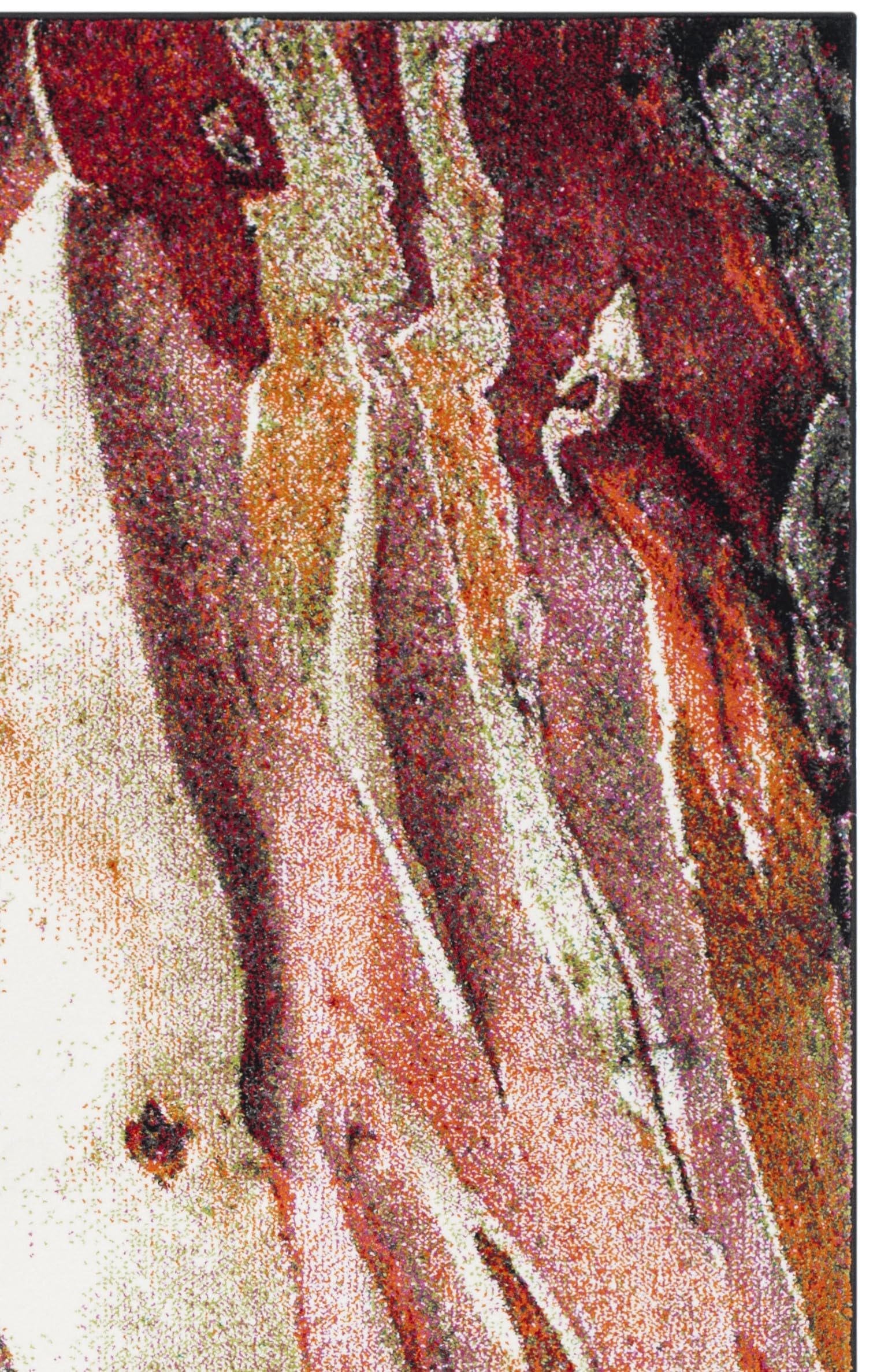SAFAVIEH Tapis Contemporain pour Salon, Salle à Manger, Chambre à Coucher - Glacier Collection, Tapis à Poil Court, Rouge et Multi, 160 X 229 cm