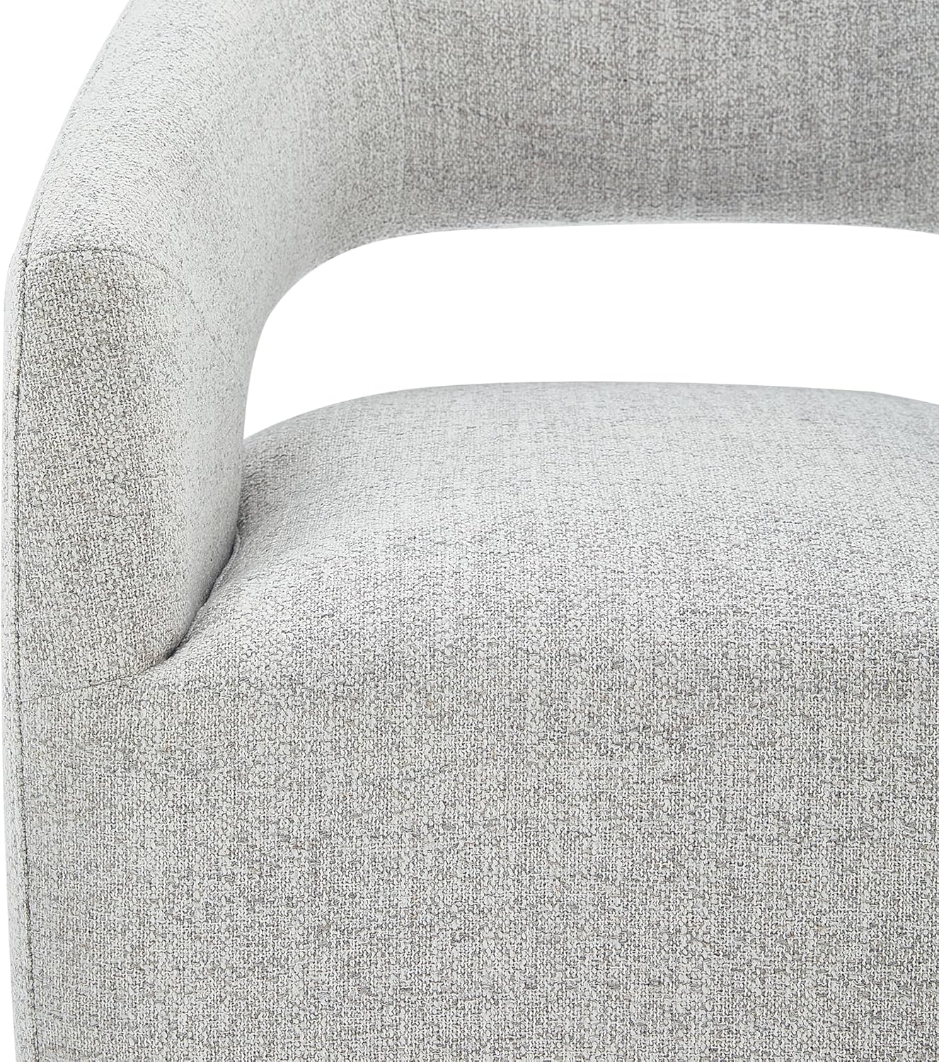 Upholstered Dining Chairs with Casters No Assembly Modern Barrel Armchair with Rollers for Diningroom Bedroom Livingroom Reading Room,Milk Milky 1 PCS