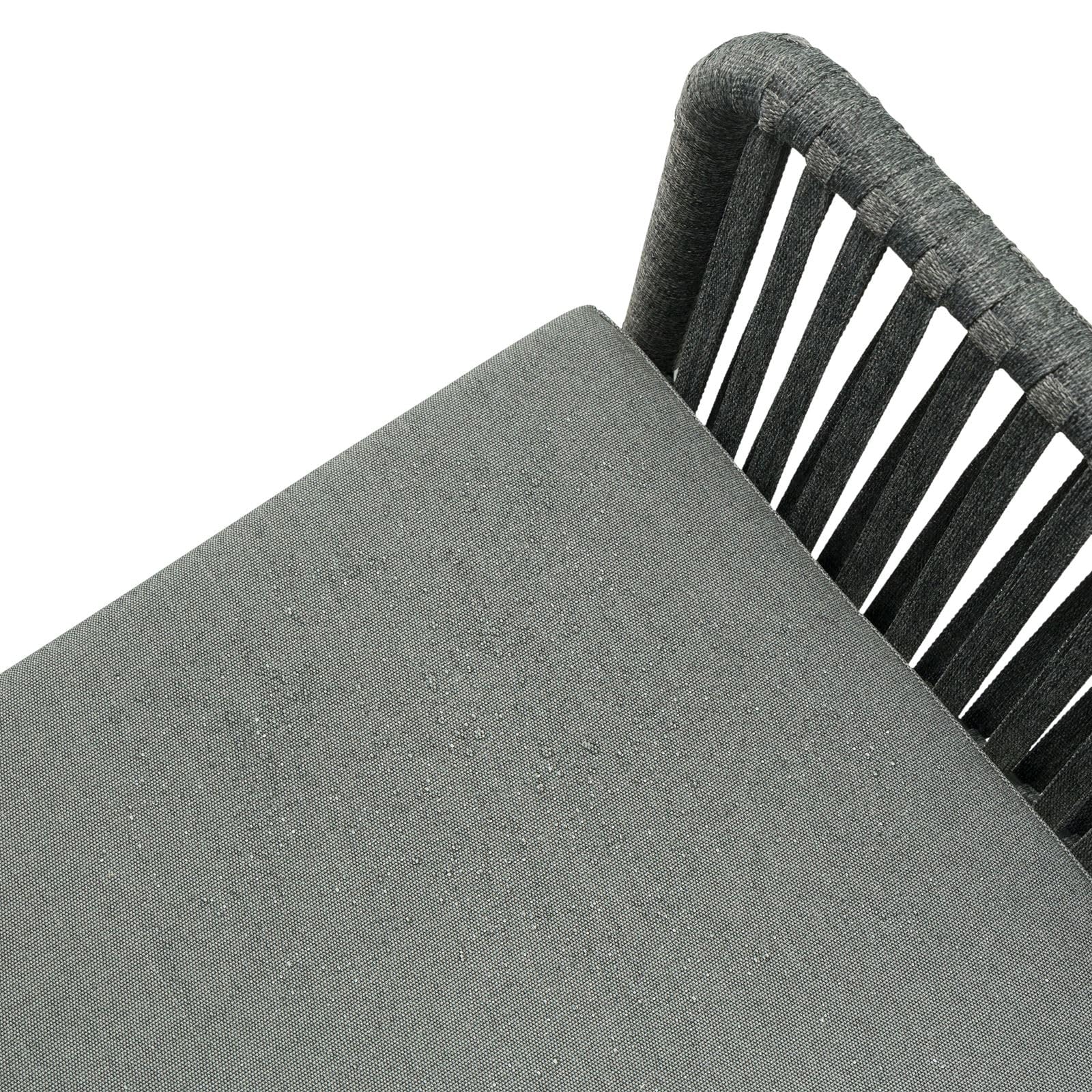 IDIMEX Gartenmöbel-Set AFUERA Tisch mit 8 Stühlen, Schwarz - Outdoor Essgruppe für bis zu 8 Personen, wetterfest und pflegeleicht, Wasserabweisende Sitzkissen, ideal für Terrasse, Balkon und Garten