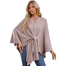 PULI Womens Elegant Shawl Wraps Soft Open Front Poncho Sweater for Spring Fall Winter