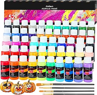 Caliart Acrylic Paint Set, 52 Colors Art Craft Paints, Rich Pigments Wat...