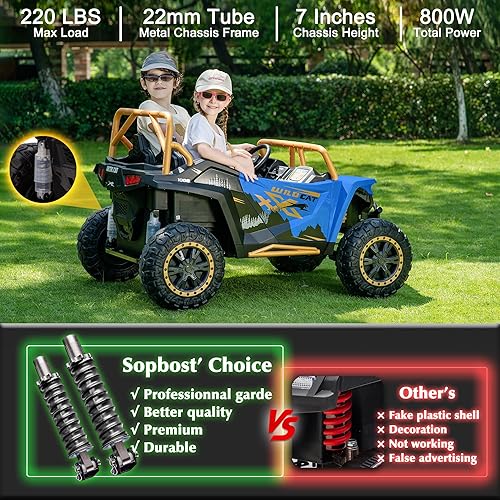 Miniatura 3 de sopbost Juguete de paseo de 24 V y 10 Ah para niños grandes, Arctic CAT con licencia Wildcat XX Black Hills Edition, auto de 2 plazas con control