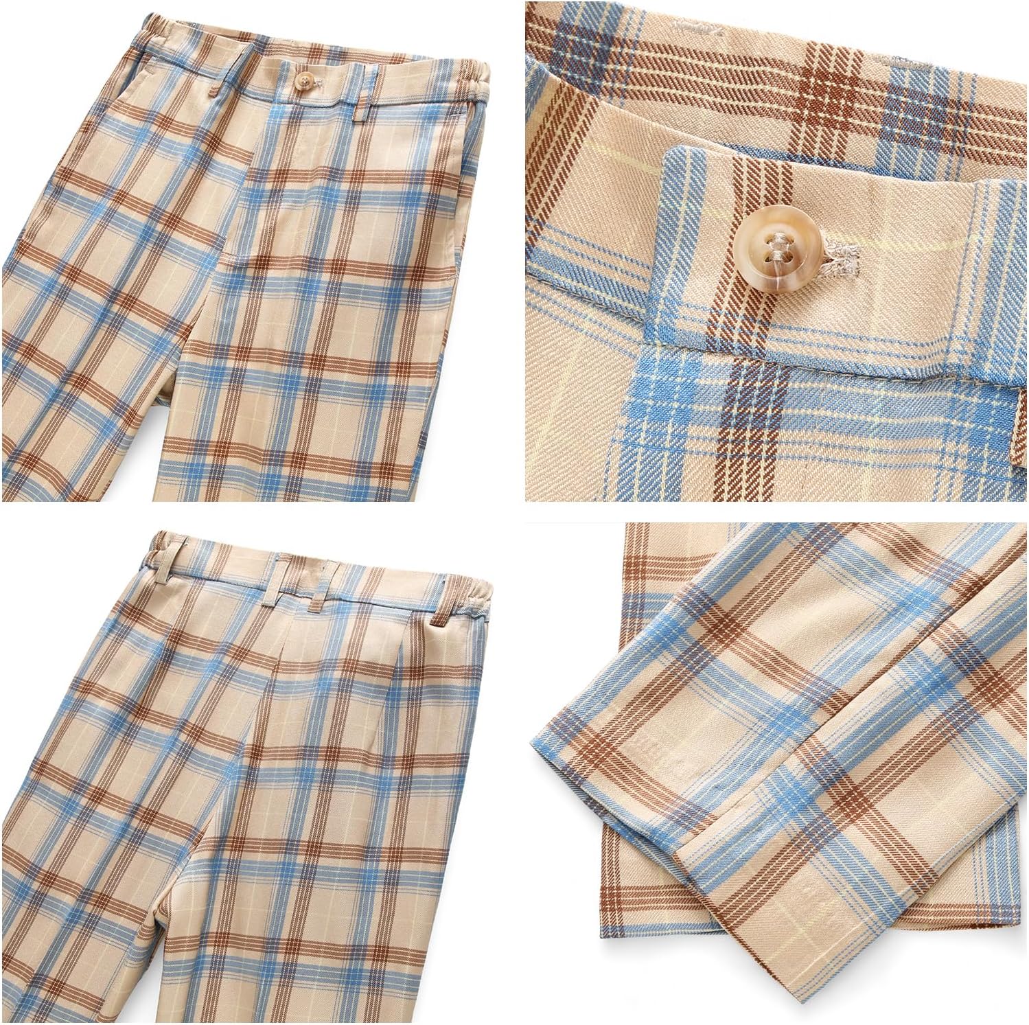Boys Plaid Suit Sets 3 Piece Kids Formal Tuxedo Suits