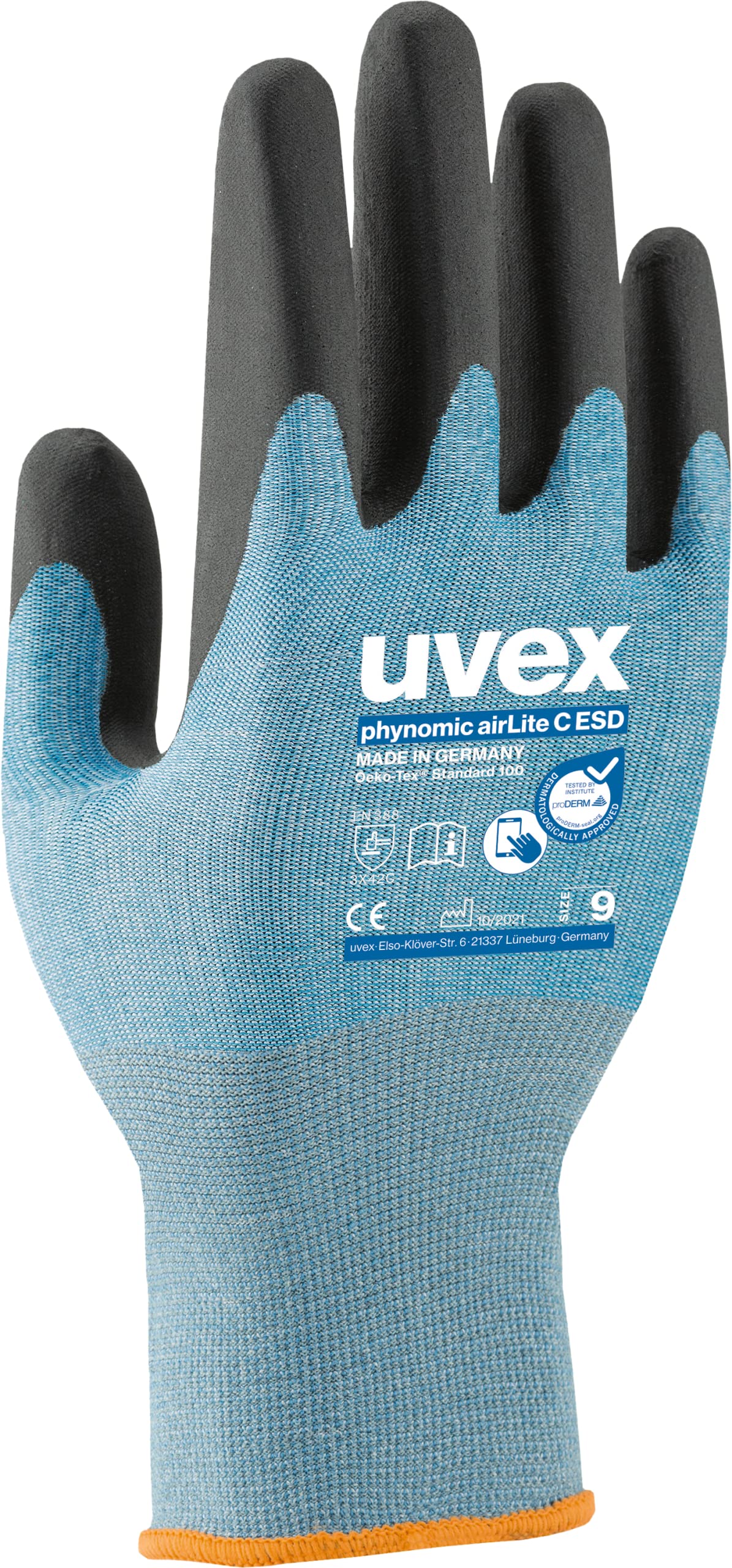 Uvex C ESD, Hellblau / Schwarz, 09 / L Baumarkt