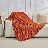 Vista 16 de Bnuitland - Manta de franela marrón con funda de almacenamiento, 300 GSM, manta de sofá súper suave con patrón de rayas de forro polar para bebés