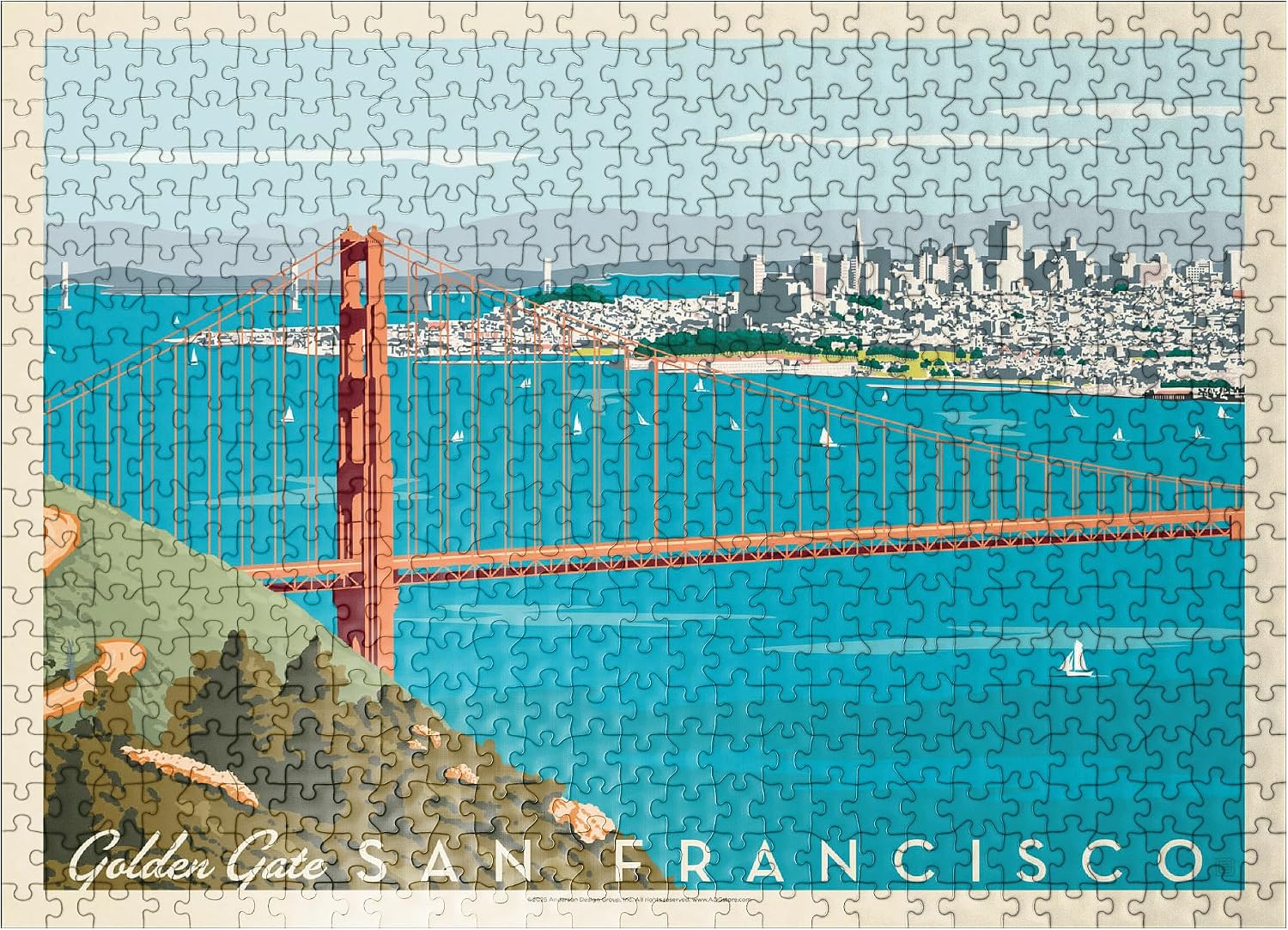 MyPuzzle San Francisco: Golden Gate Bridge (Horizontal) - Premium 500 Piece Jigsaw Puzzle for Adults