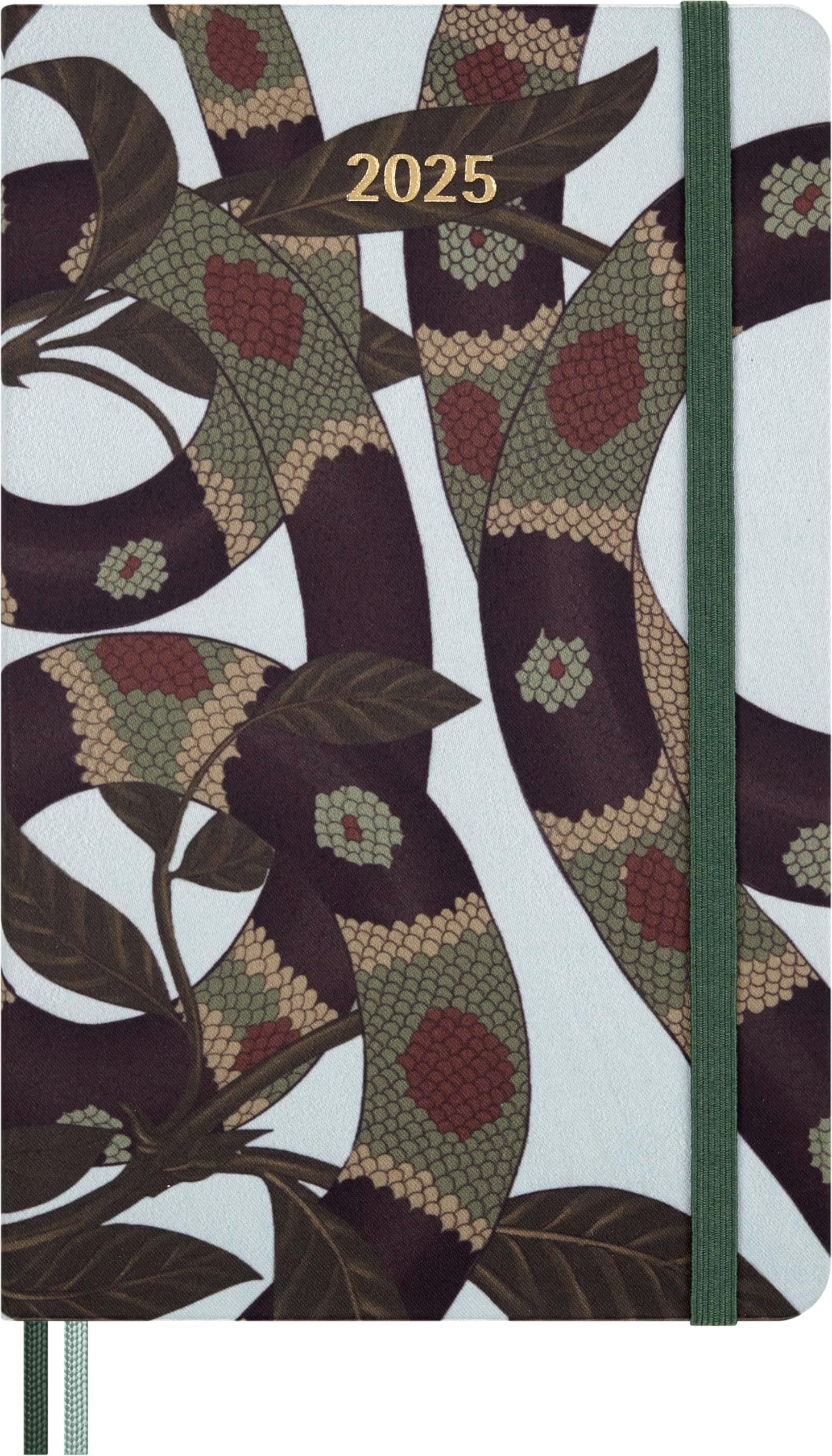 Limited Edition Year of the Snake 12 Month 2025 Weekly Planner, Hard Cover, Large (5" x 8.25"), Leaves, 144 pages
