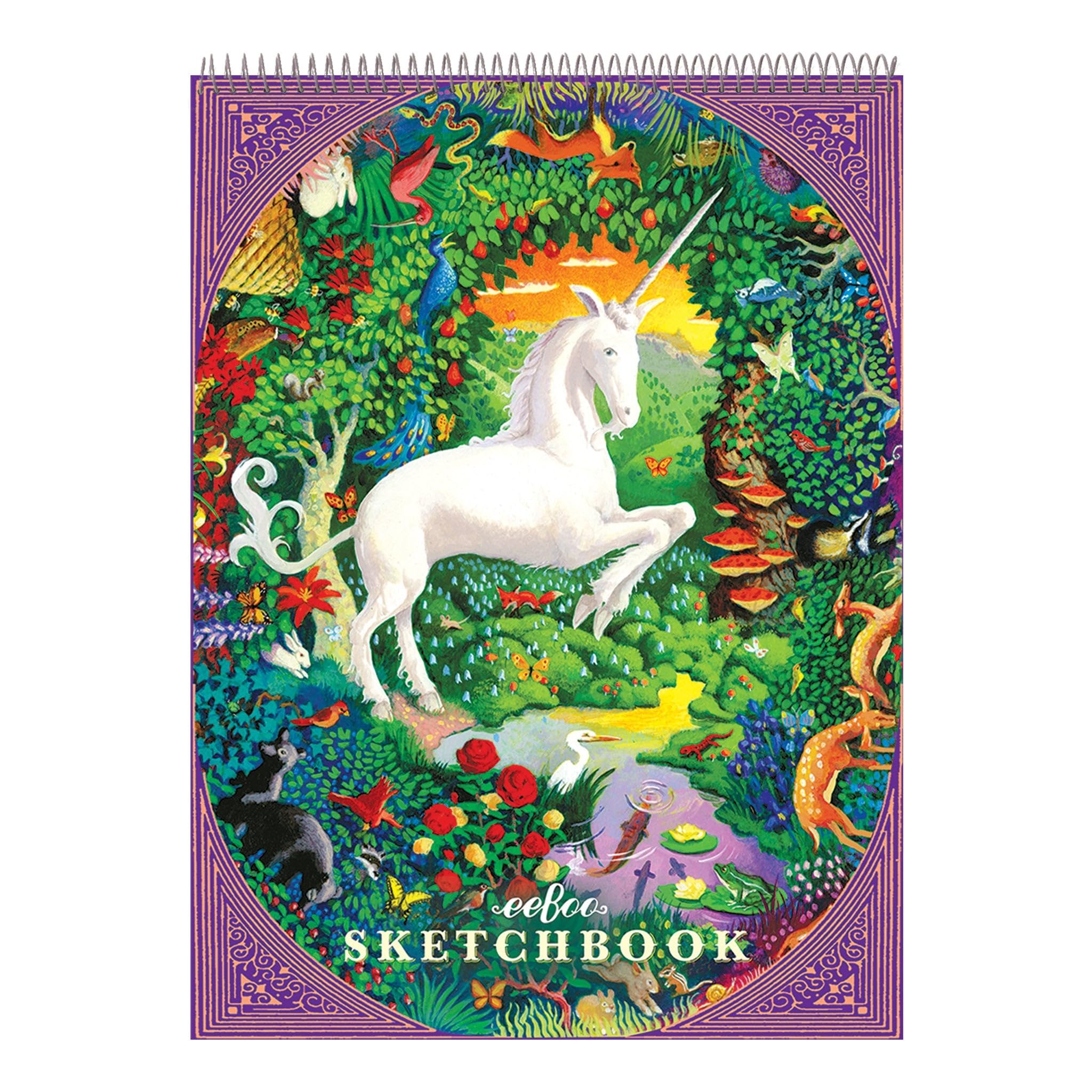 Amazon.com: eeBoo: Unicorn Spiral Bound Blank Sketchbook - 60