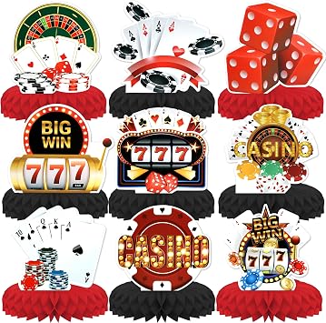 9 PCS Casino Theme Party Decorations