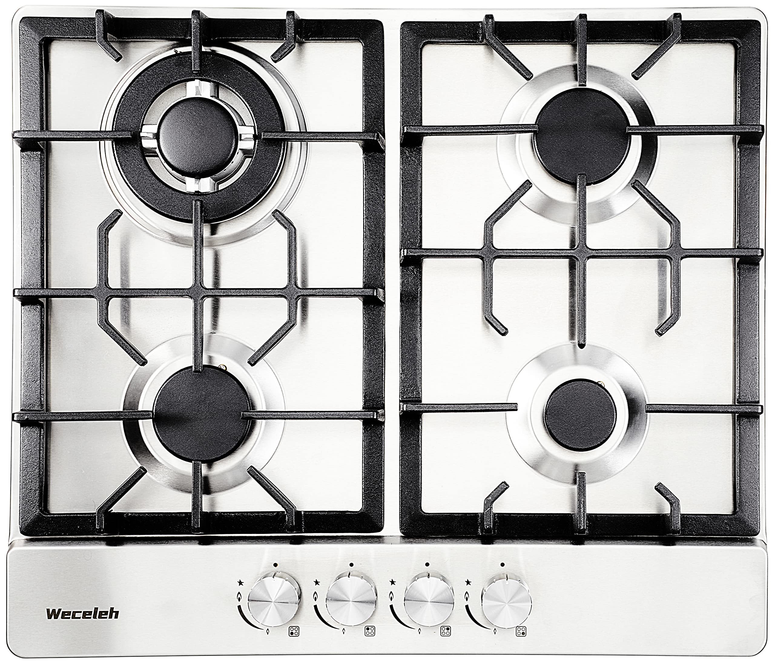 Weceleh 24 Inch Drop BuiltIn Gas Propane Cooktops Stove Tops 4 Burner