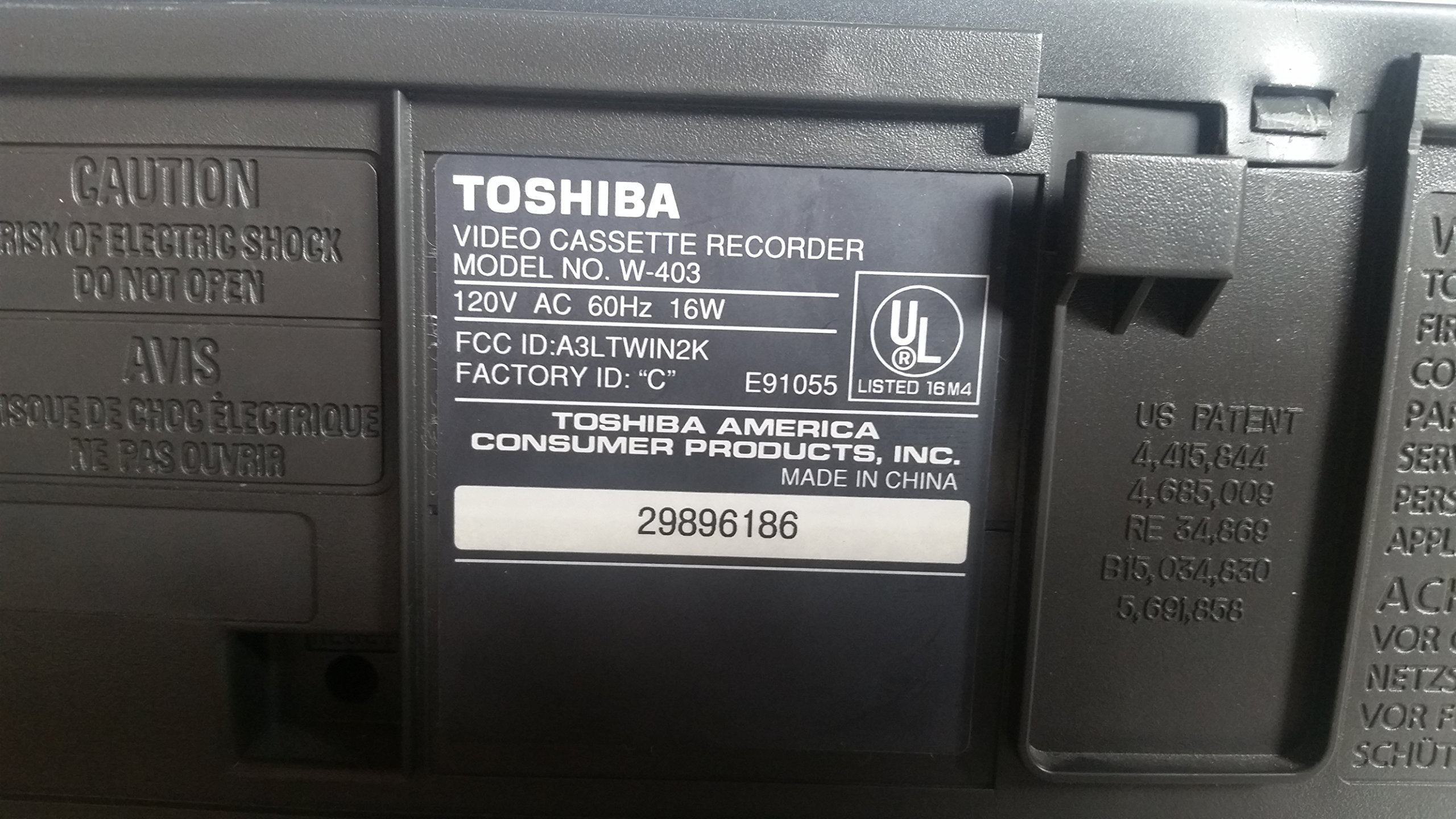 Toshiba W403 4-Head Mono VCR : Amazon.in: Electronics