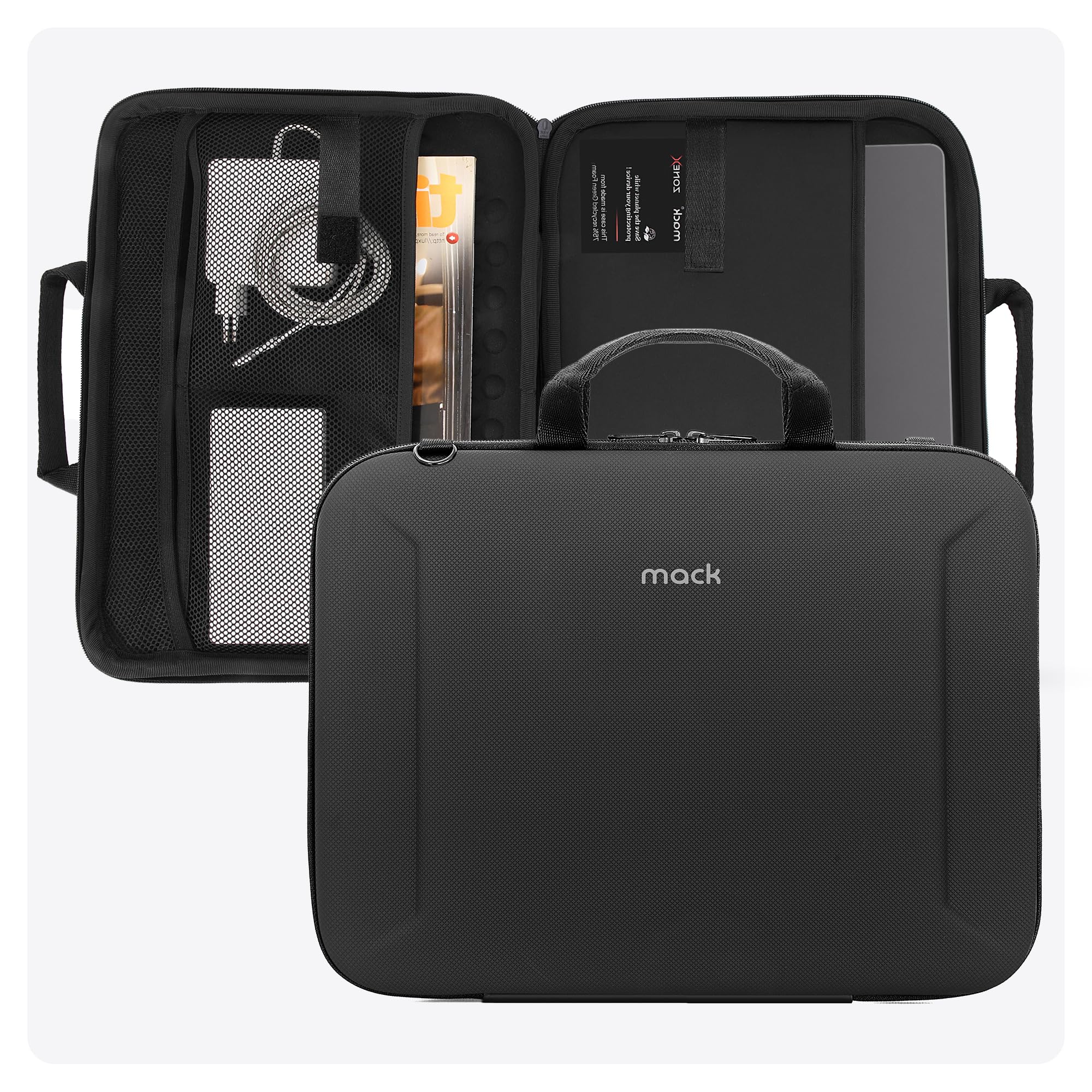 Mack Zone X MCE-1403 Sert Yapılı Çanta, 14” MacBook Pro, 13”MacBook Pro, 13” Macbook Air, 13”&14.1” Notebook modelleri için Koruyucu kılıf, Aksesuar Düzenleyicili iPad Taşıma Kılıfı