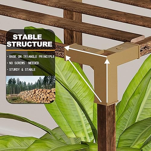 Miniatura 10 de HOMKIRT Soporte para plantas para interiores y exteriores, estante grande de 17 niveles para plantas de interior, soporte de madera para plantas,