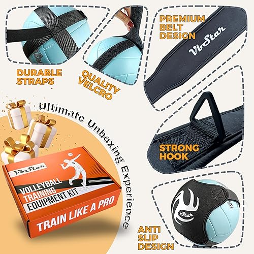 Vista 5 de Volleyball Training Equipment Aid - Practice Your Serving, Setting & Spiking with Ease, Great Solo Serve & Spike Trainer for Beginners & Pro