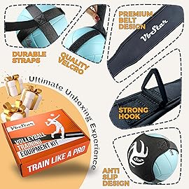 VbStar Volleyball Training Equipment Aid - Practice Your Serving, Setting & Spiking with Ease, Great Solo Serve & Spike Trainer for Beginners & Pro, Perfect Volleyball Gift (Single)