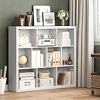 Vista 7 de Book Shelf with 10-Cube, 43” Wide Bookshelf with Anti-Tip Device, 38” Tall Open Bookcase, Modern Display Organizer Book Case for Home Office