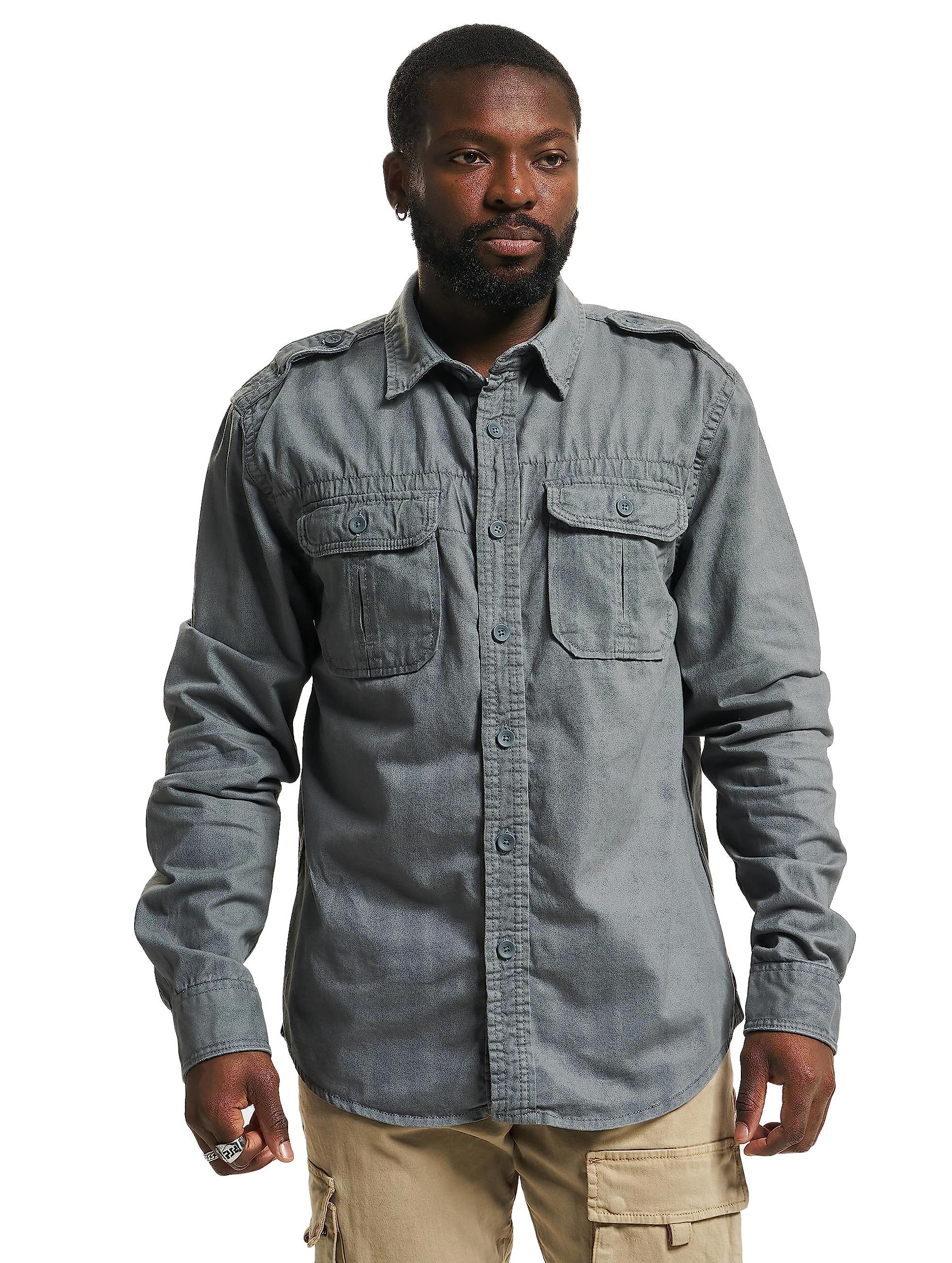 BranditMen's Vintage Shirt Long Sleeve Shirt