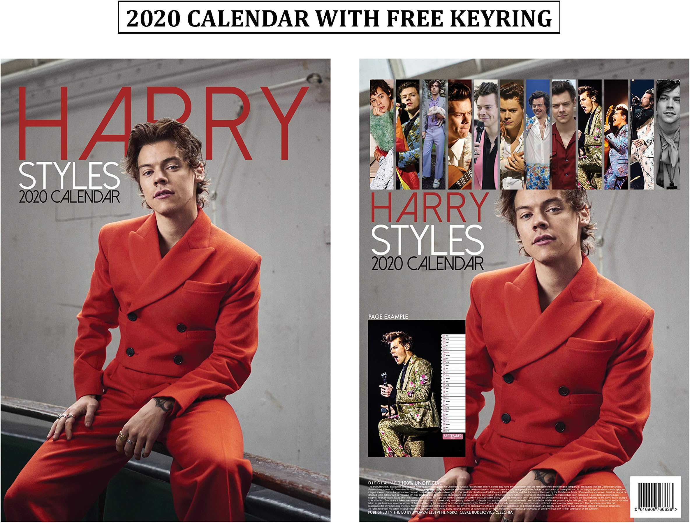 Harry Styles Unofficial Calendar 2020 + Harry Styles Keychain