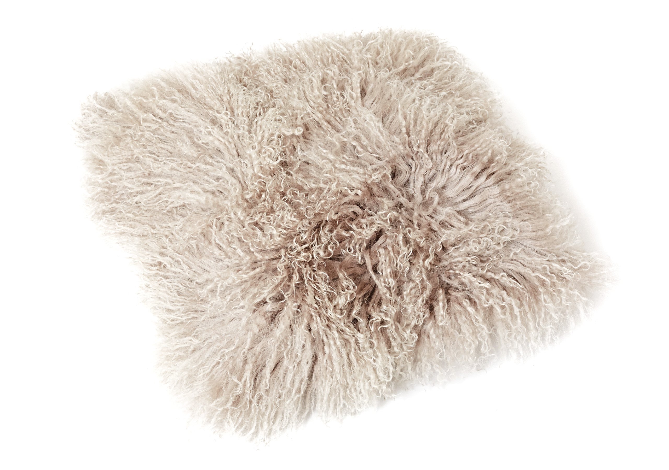 Reissner Lammfelle Tibet Peau de Mouton de Mongolie Housse de Coussin 40x40cm - Grand sélecteur de Couleur JYC02 Couleur Taupe