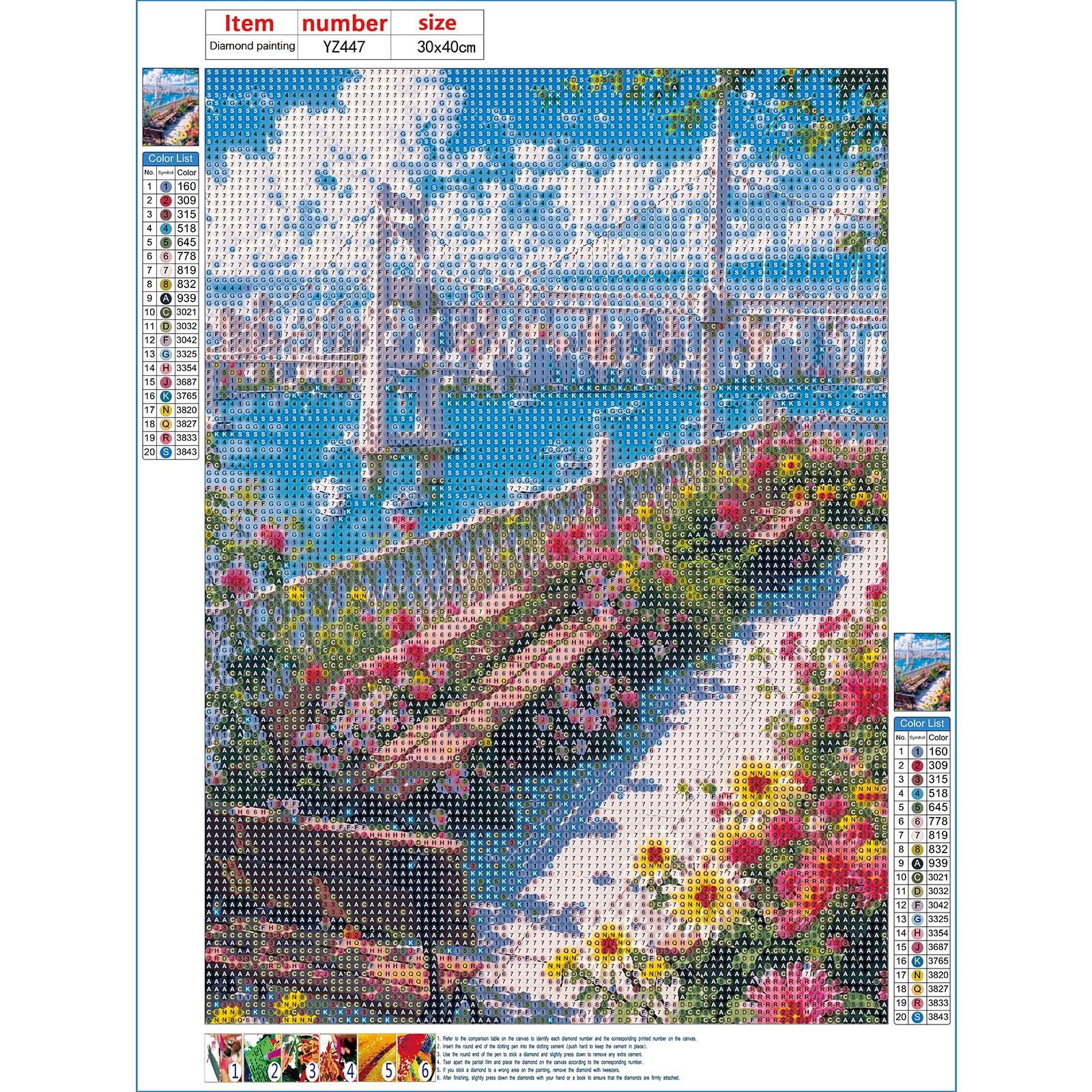 DPHERO Diamant Painting Set Blumen Motiv | 5D Runde Steine | 30x40 Cm | Für Erwachsene & Anfänger