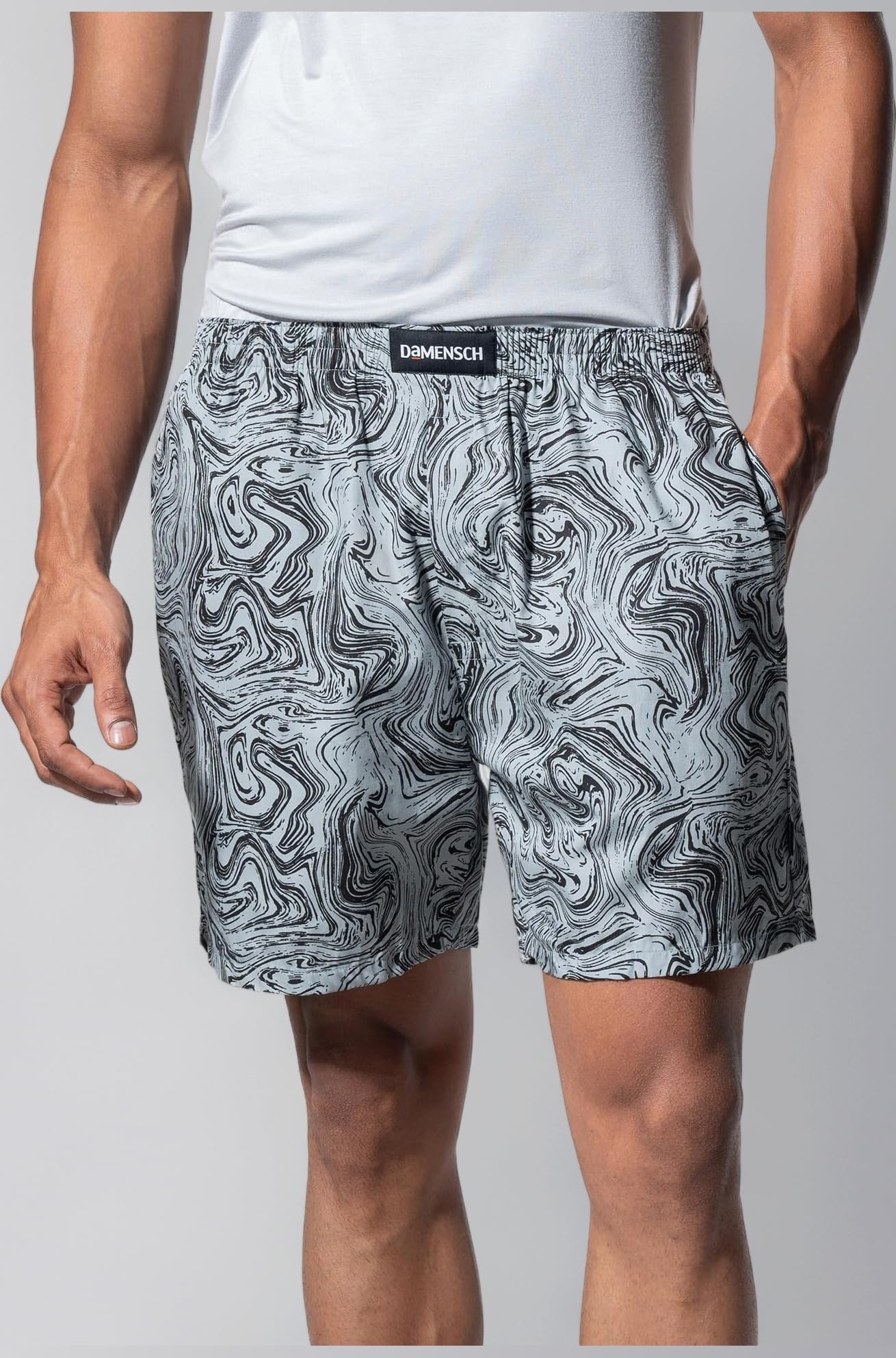 DaMENSCH Regular Fit Solid 100% Soft & Durable Cotton Boxer Shorts Dual Pockets Anti-Bacterial Moisture Wicking Microfibre Waistband Ultra-Light Boxers for Men