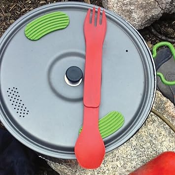 humangear GoBites Duo - Travel Silverware, Full Size Portable Fork & Spoon, Reusable Utensil Set, PC and BPA-free, Food-Safe, Extended - 9.1 X 1.6