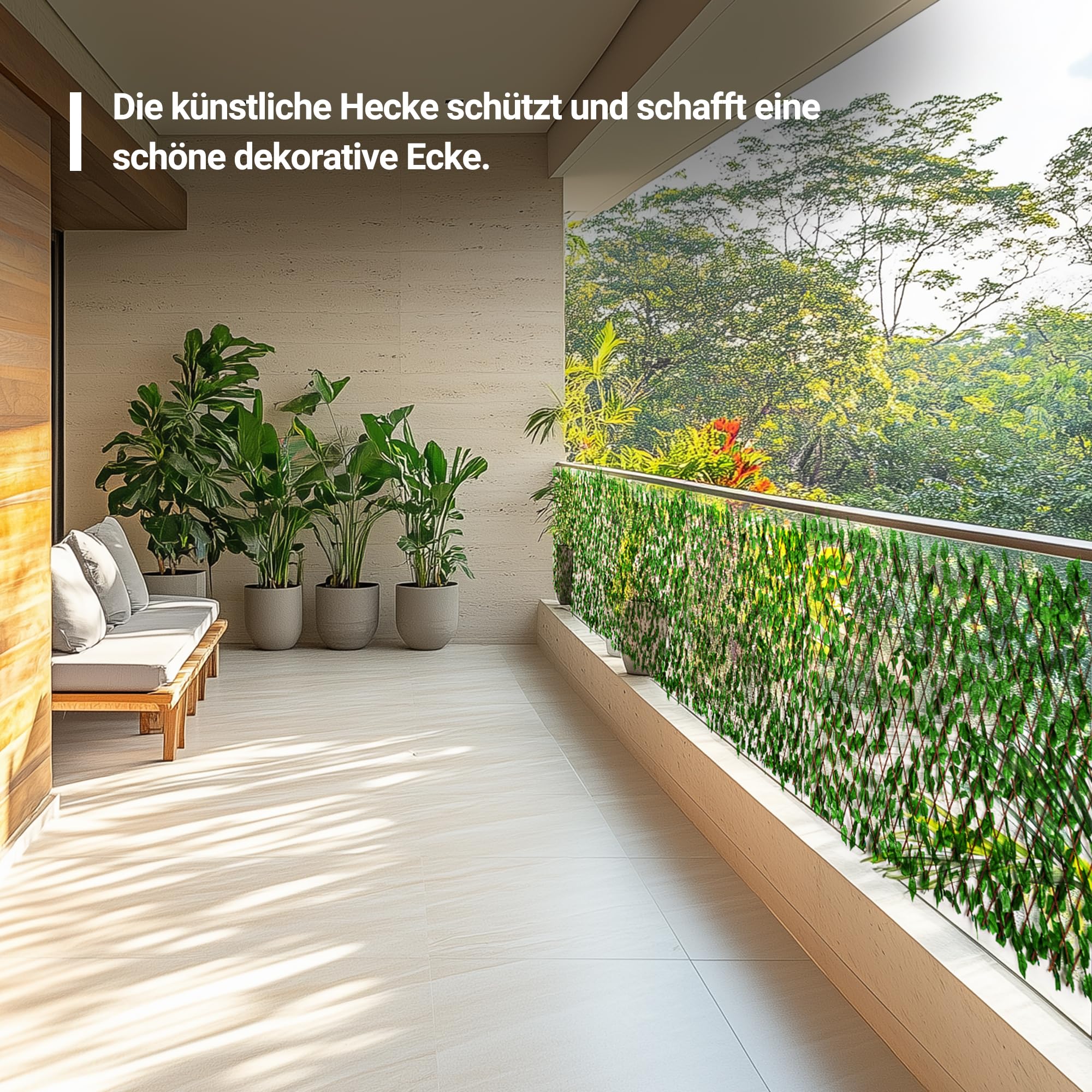 Künstliche Hecke 100 x 200 cm. Künstliche Pflanzenwand Sichtschutz Wandbegrünung Balkon Gartenzaun, für Innenwände geeignet, mit Spalier, garten rankgitter deko sichtschutz weide - Blätter D