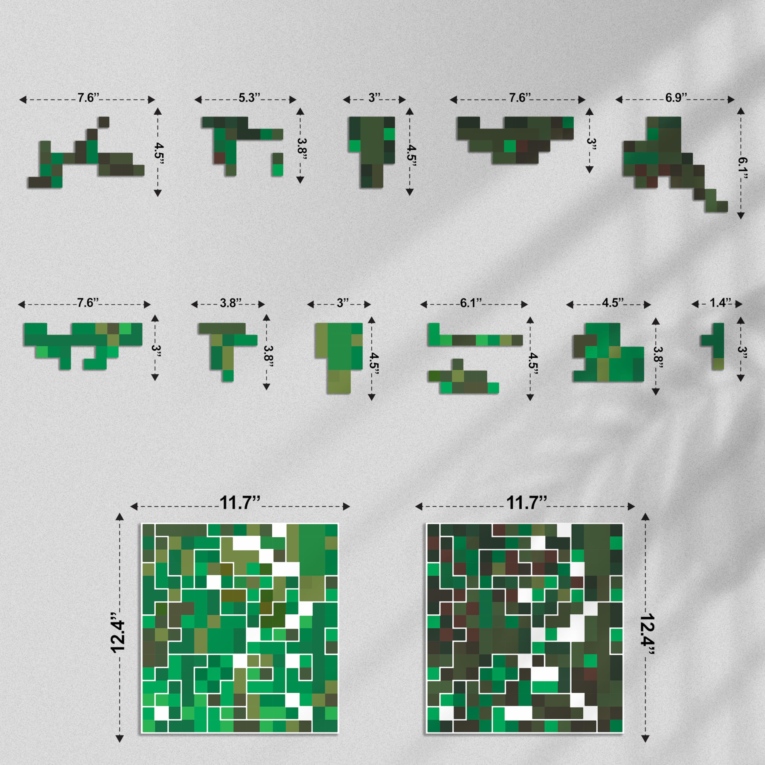 HK Studio Pixel Rainy Window Sticker Aesthetic - Pixel Art for Dorm, Game Room Decor 11" x 13" Pack 6