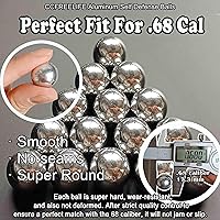 Vista 2 de . 68 bolas de aluminio Cal de autodefensa, aptas para SD/LE T4E HDS HDR con potencia máxima para entrenamiento y práctica de objetivos (0.26 oz)