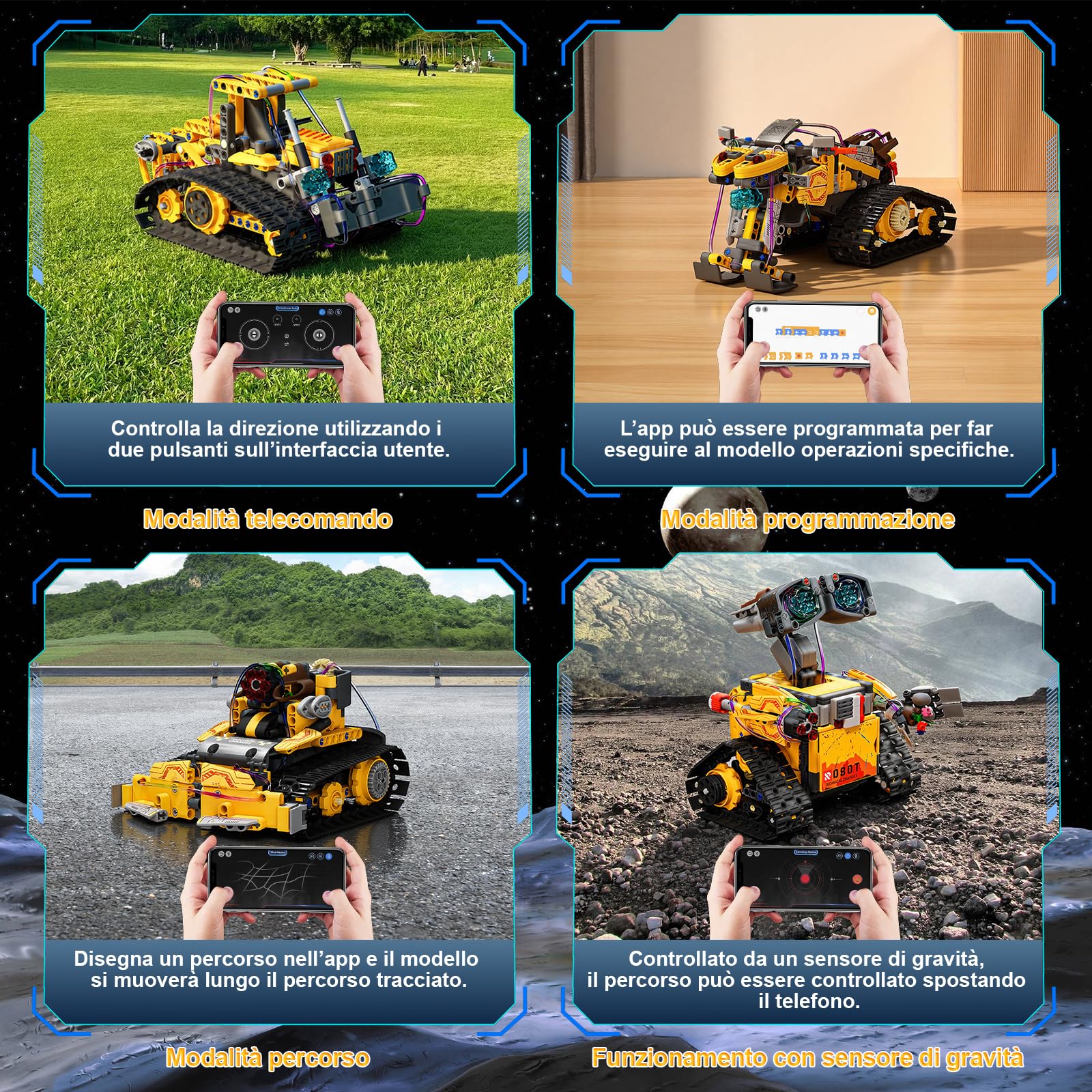 GuKKK Robot Telecomandati per Bambini,673 pezzi 5-in-1 Kit di Costruzione di Robot Programmabile con App e Telecomando, STEM RC Giocattoli da Costruzione per Ragazzi e Ragazze Dagli 6 ai 12 anni (A)