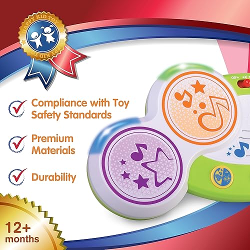 Miniatura 6 de HAP-P-KID Magic Touch - Tambor de música para niños pequeños, juguete de Bongos con sensor táctil infantil, instrumento musical para bebé,