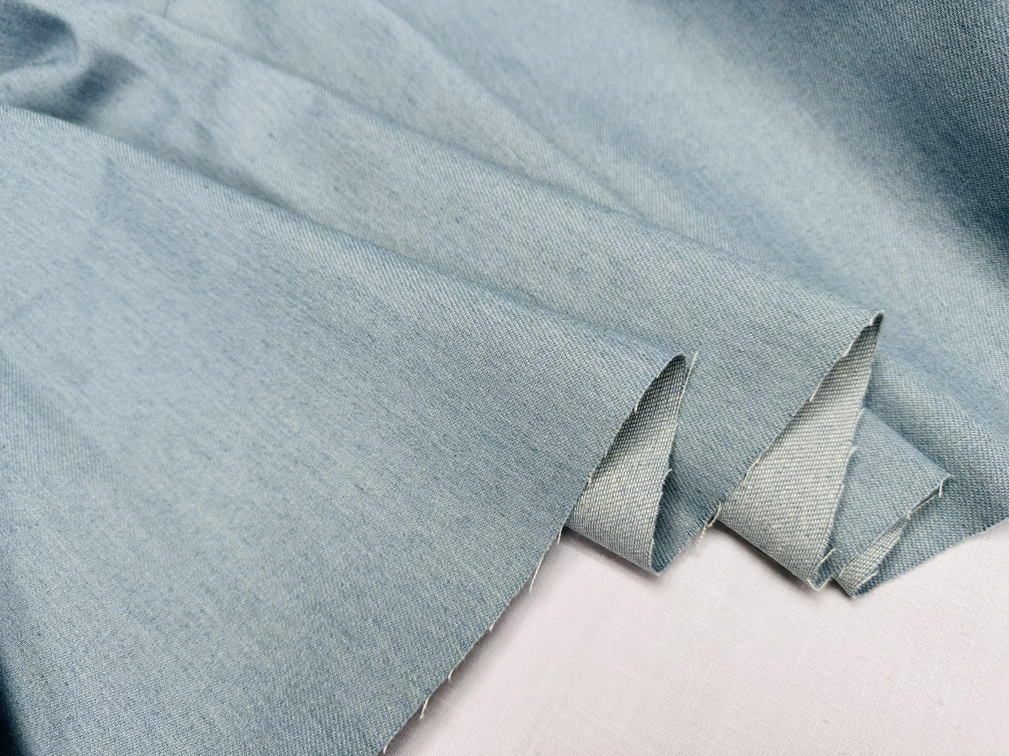 Denim Jeans Fabric Cotton Material Dressmaking Light Upholstery Dressmaking Home Decor - 180cm Wide (Light Blue, 1 Metre) - Image 2