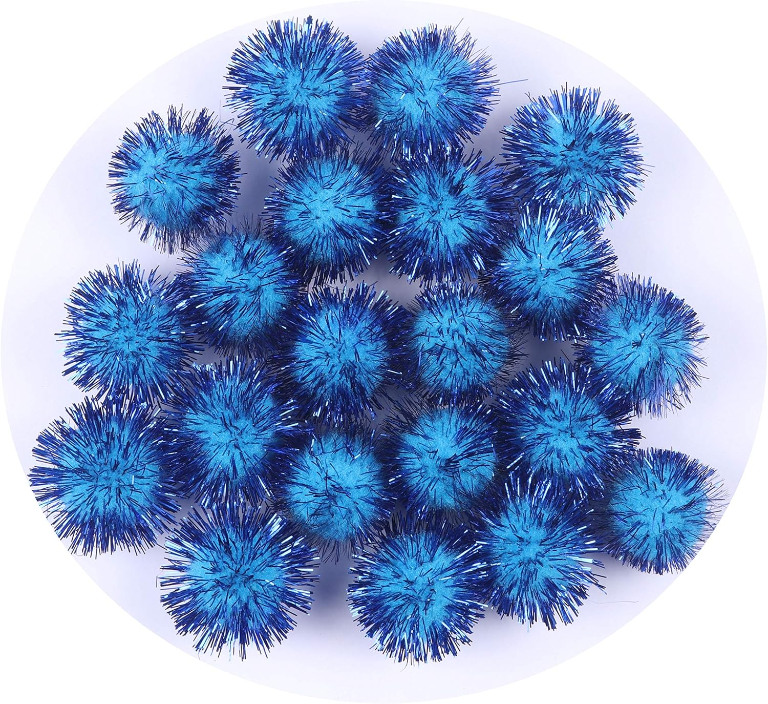 YYCRAFT 100pcs Glitter Tinsel Pom Poms Sparkle Balls for