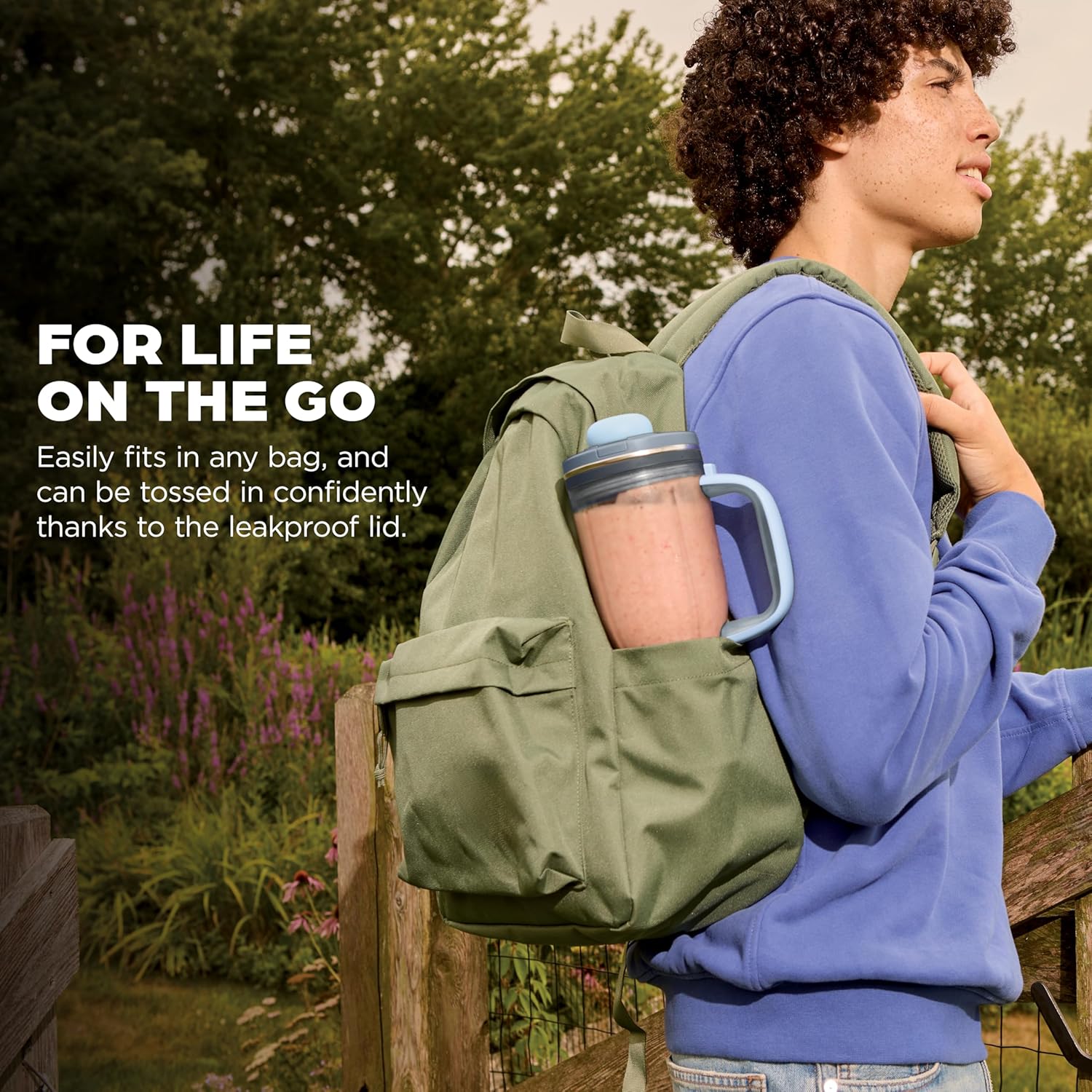 Ninja Blendboss™ | Personal Blender for Smoothies & Frozen Drinks | 26oz Travel Tumbler with LeakProof Lid, Chug Spout & Detachable Straw | Auto-iQ Technology | Cyberspace | DB351CY - Image 9