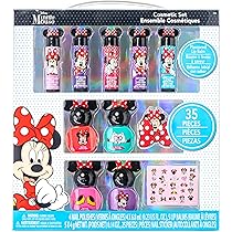 Disney Minnie Mouse – Townley Girl Sprankelende cosmetische make-upset voor meisjes mette lippenbalsem Nagellakstickers -35 stuks Perfect voor feestjes Sleepovers Make-over Verjaardagscadeau voor