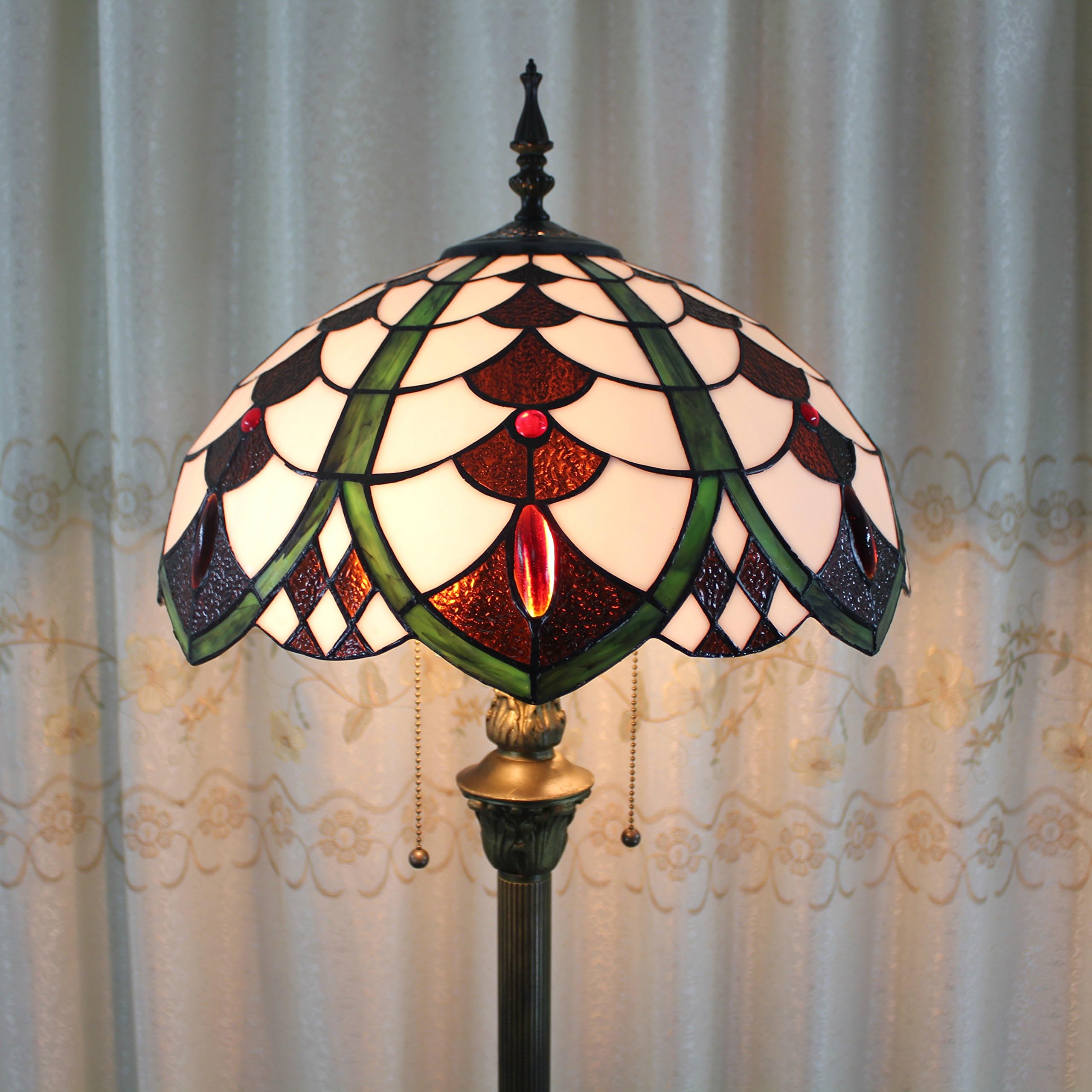 Gweat Tiffany 16-inch European Pastoral Style Elegant Luxury Creative Handmade Stained Glass Tiffany Floor Lamp